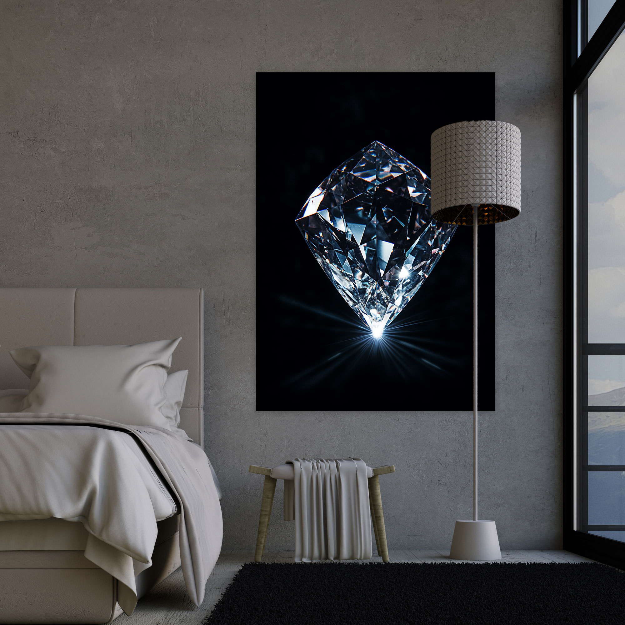 Diamond Canvas Print - Diamond, Wall Decoration, Wall Art, Canvas
