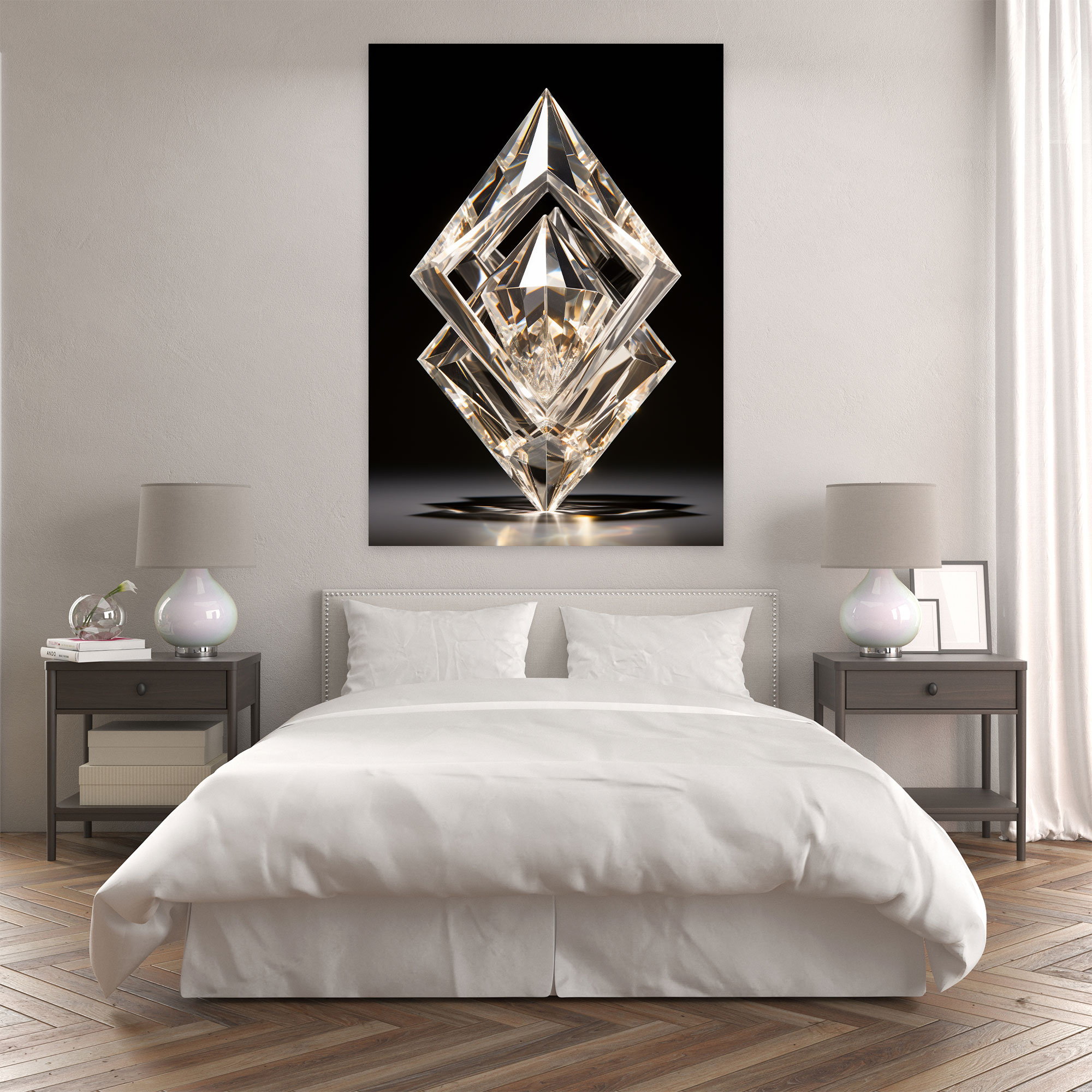 Lustrous Diamond Sculpture Wall Decoration - Diamond, Wall Art, Sculpture, Home Decoration