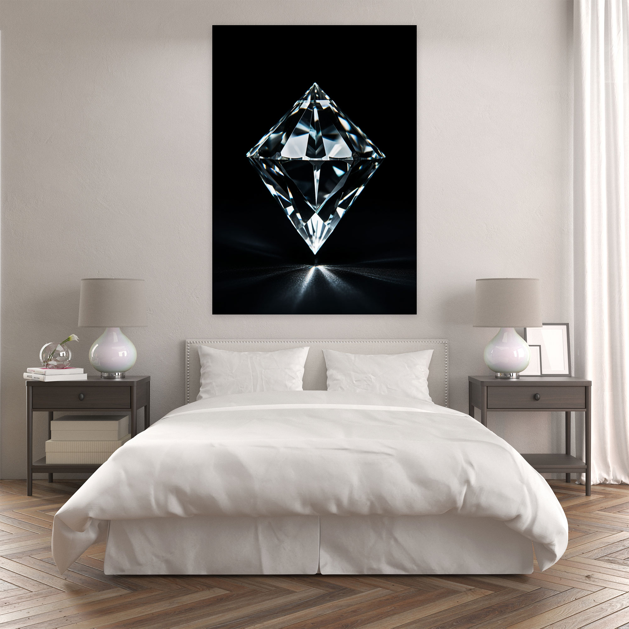 Timeless Diamond Wall Art - Diamond, Elegance, Wall Art, Black Background