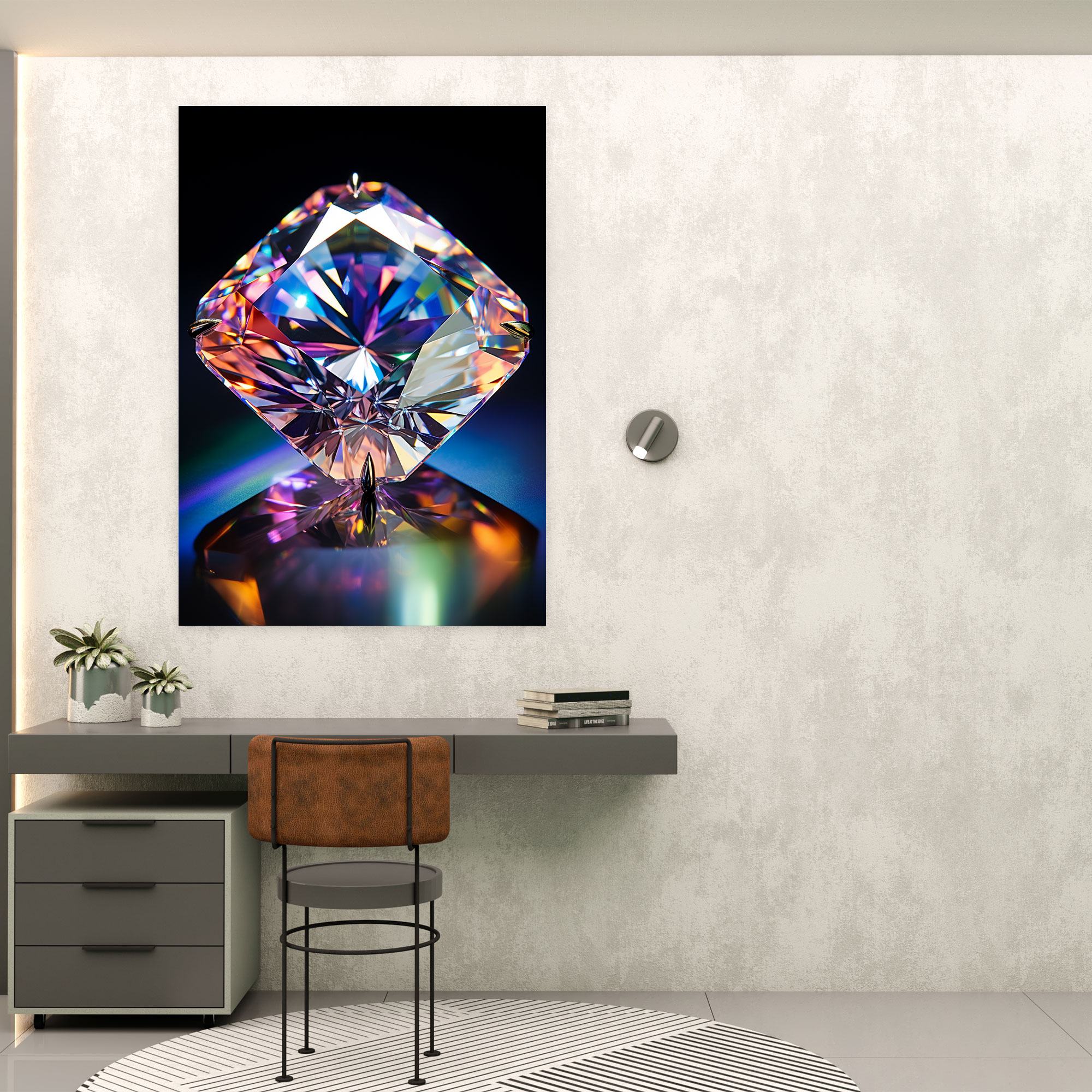 Radiant Diamond Canvas Print - Diamond, Dazzling Colors, Wall Art, Diamond