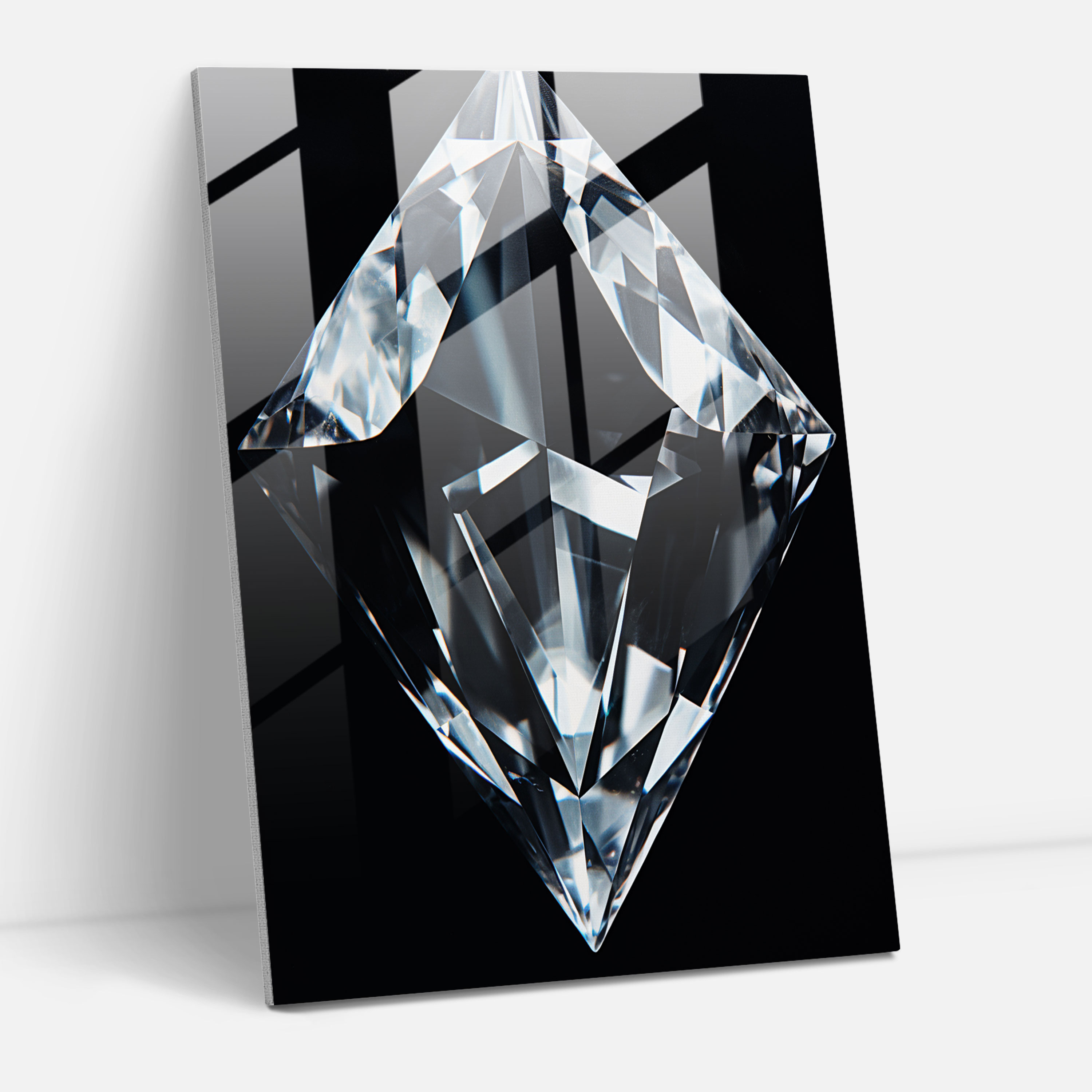 Diamond Facets Glass Print - Diamond, Intricate Beauty, Home Decoration, Glass Wall Art