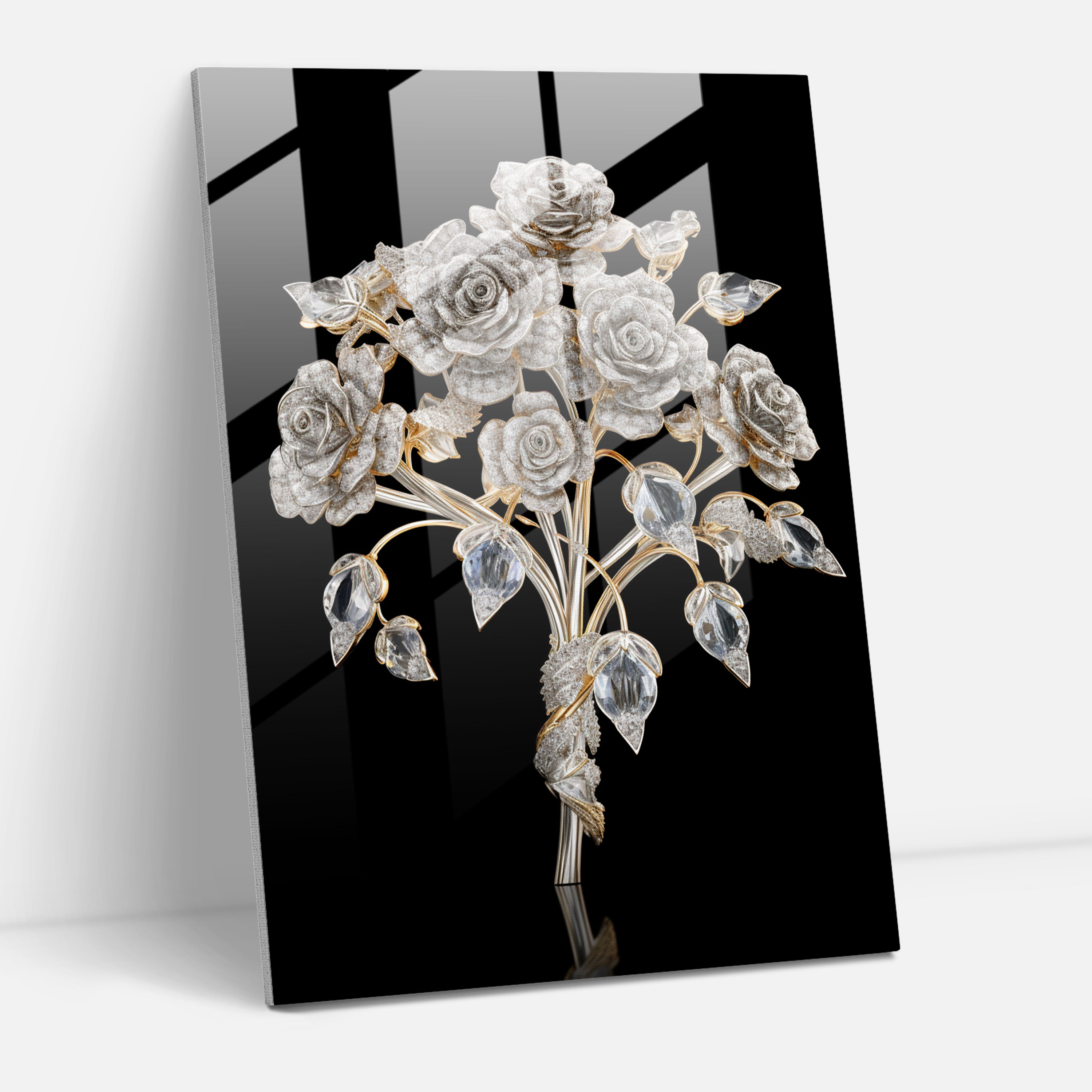 Diamond Bouquet Glass Print - Diamond, Glass Art, Glass Print, Diamond
