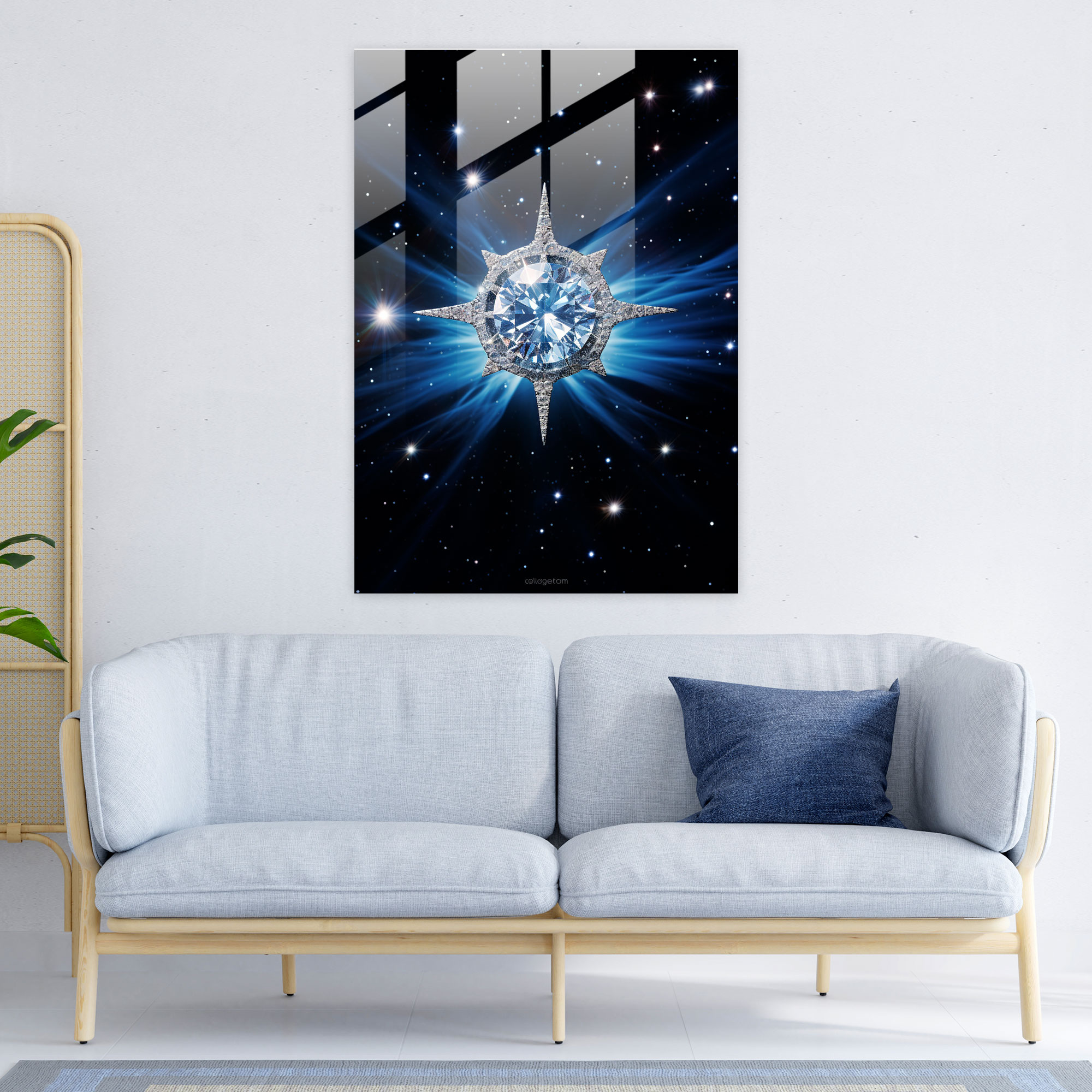 Diamond Glass Art - Diamond, Wonder, Modern Art, Wall Decoration