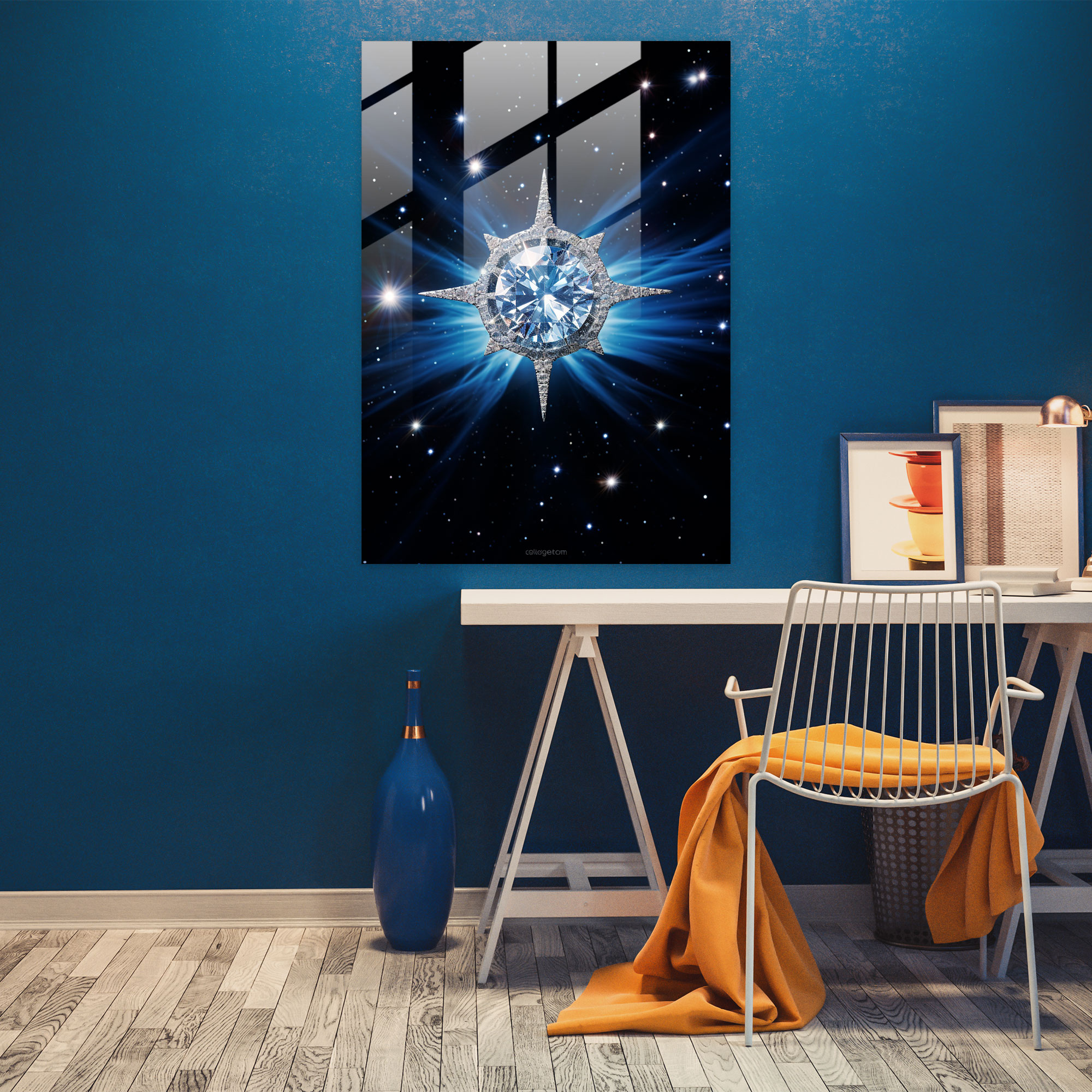 Diamond Glass Art - Diamond, Wonder, Modern Art, Wall Decoration