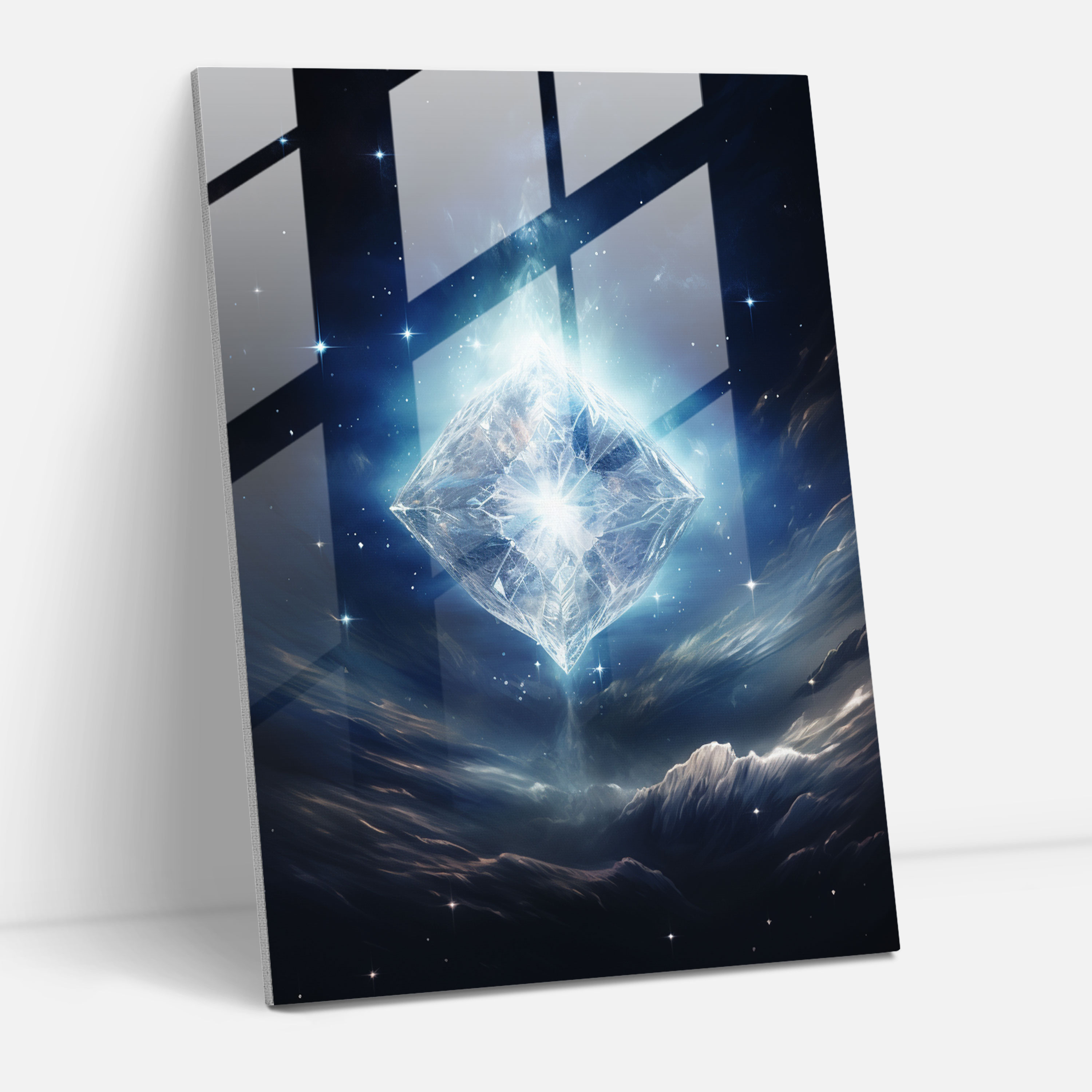 Diamond Decorative Glass Print - Diamond, Glass Print, Home Decoration, Diamond
