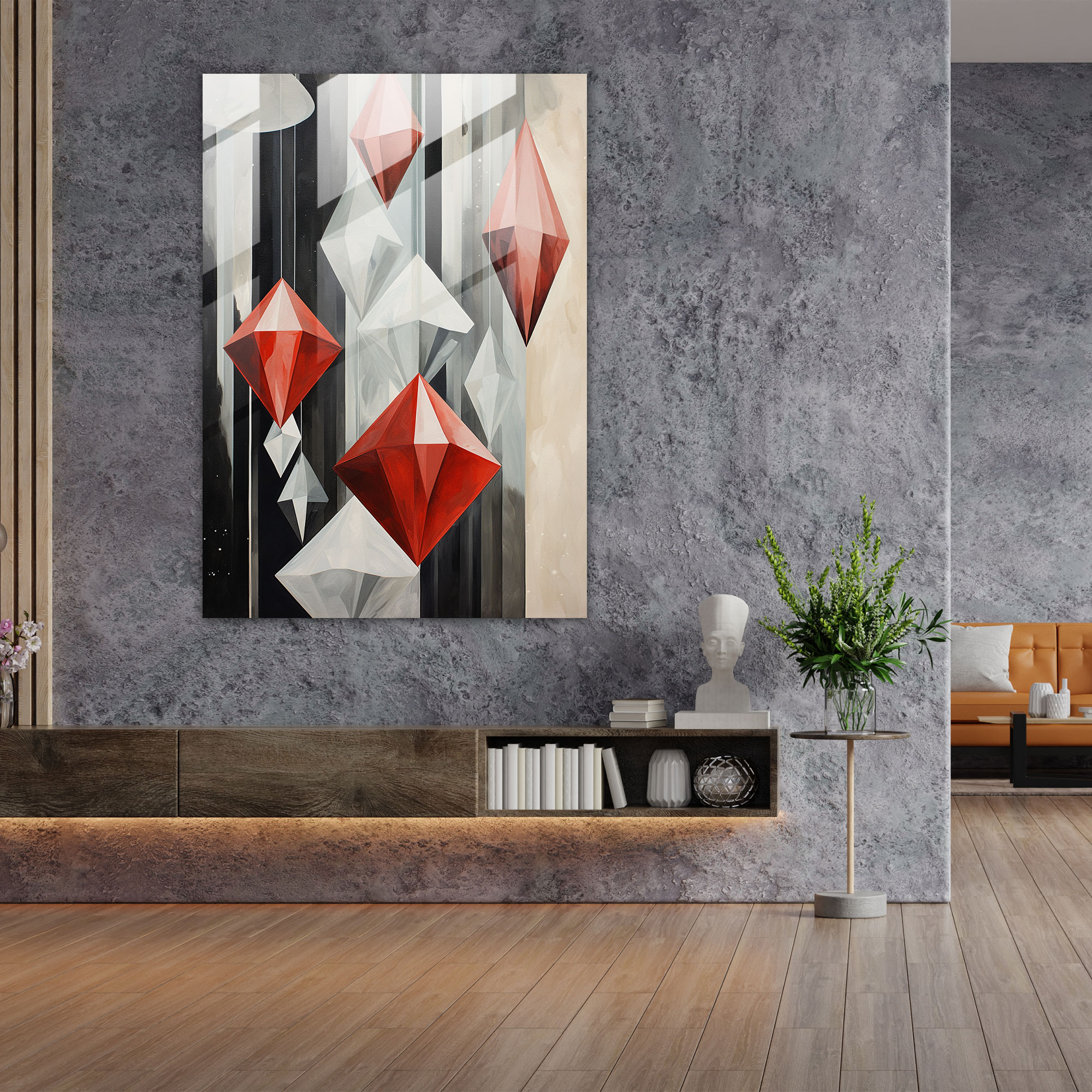 Abstract Diamond Glass Wall Art - Diamond, Glass Art, Diamond, Glass Wall Art