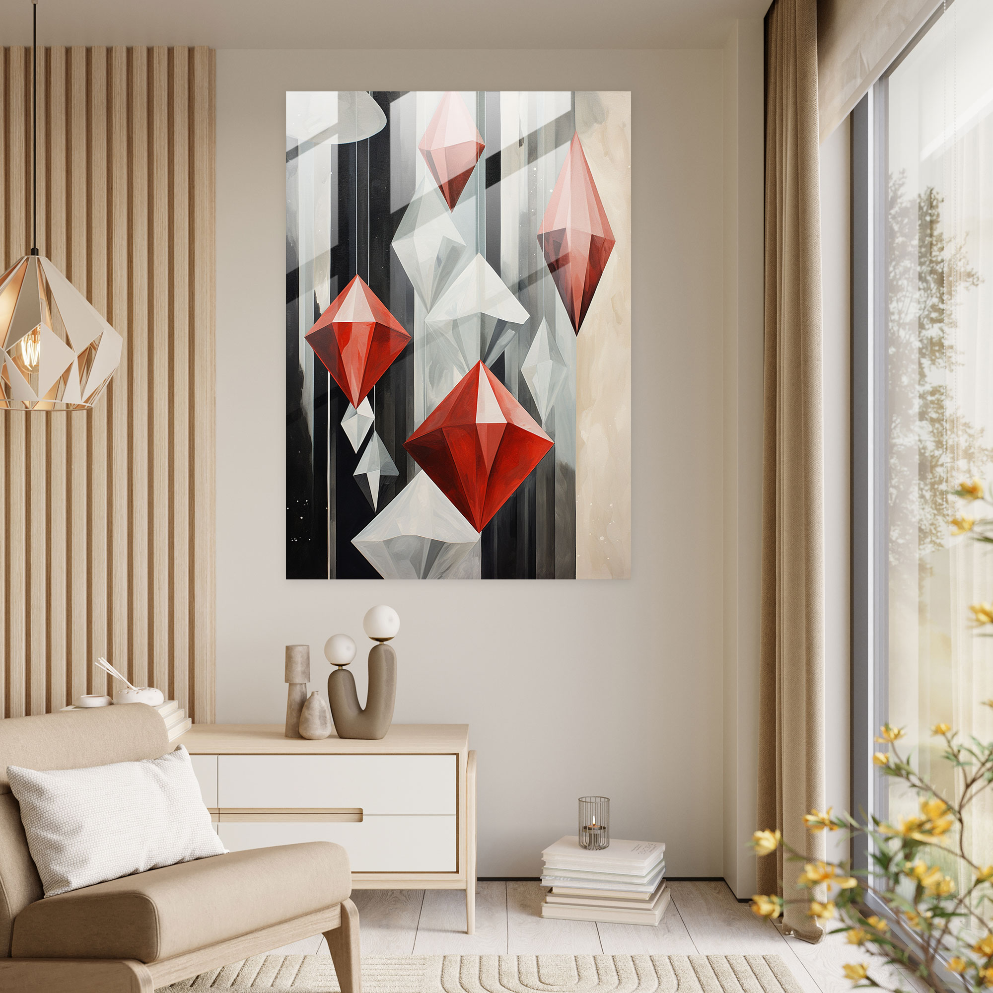 Abstract Diamond Glass Wall Art - Diamond, Glass Art, Diamond, Glass Wall Art