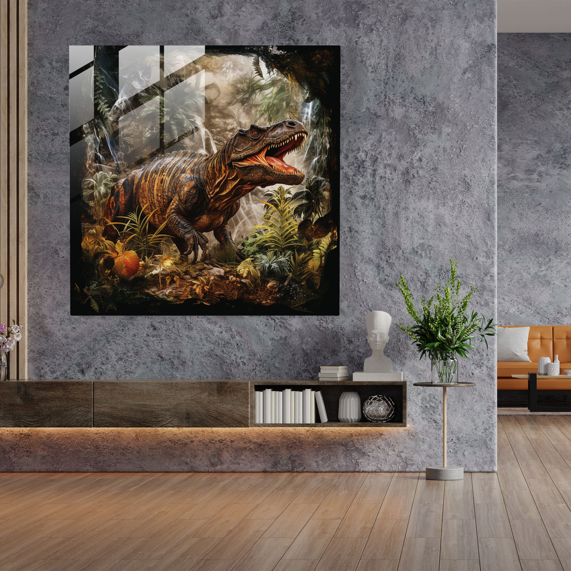 Primordial Legends Glass Print - Glass Wall Art - Home Decoration - Wall Decoration - Modern Artwork