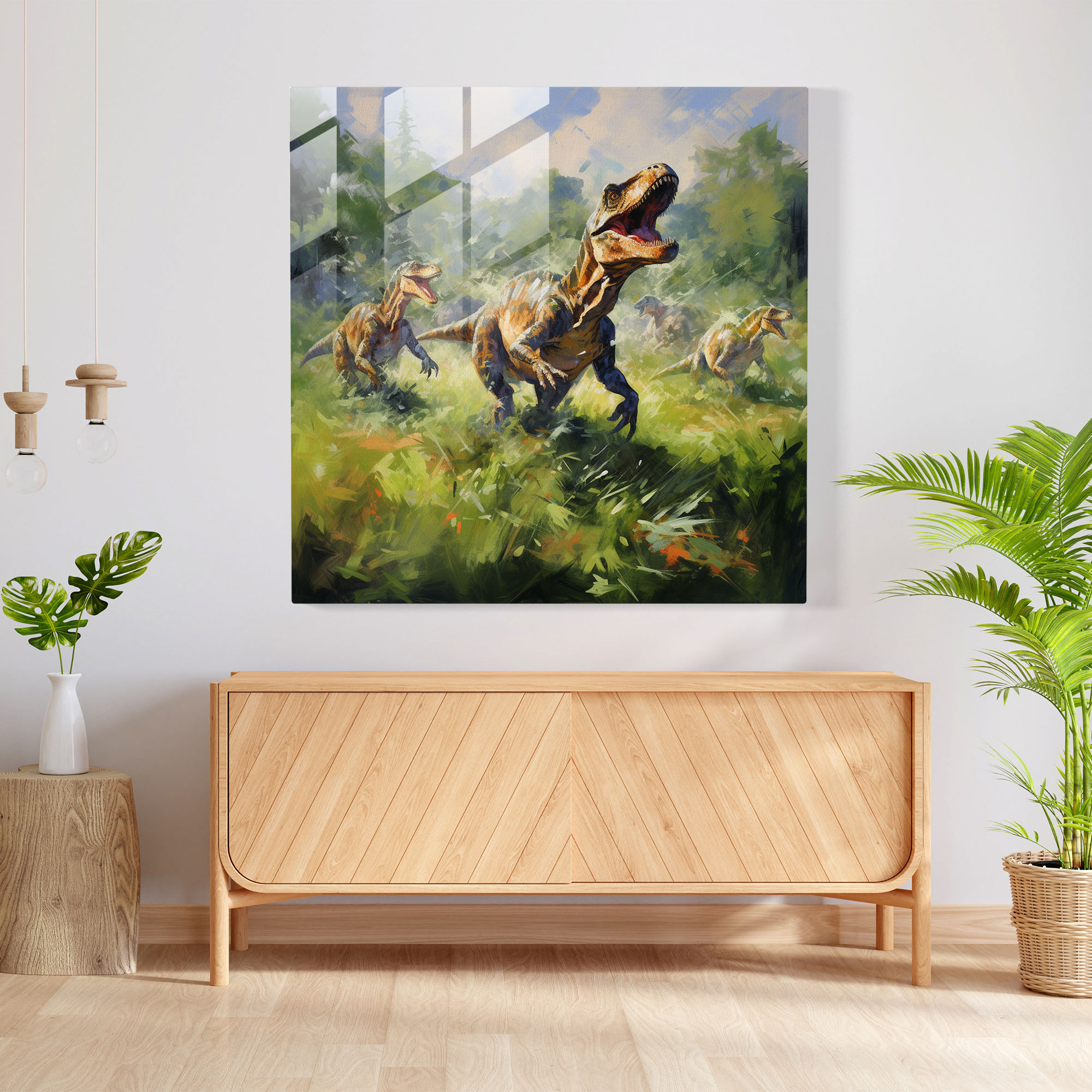 Glasbild Dinoscape Impressionista