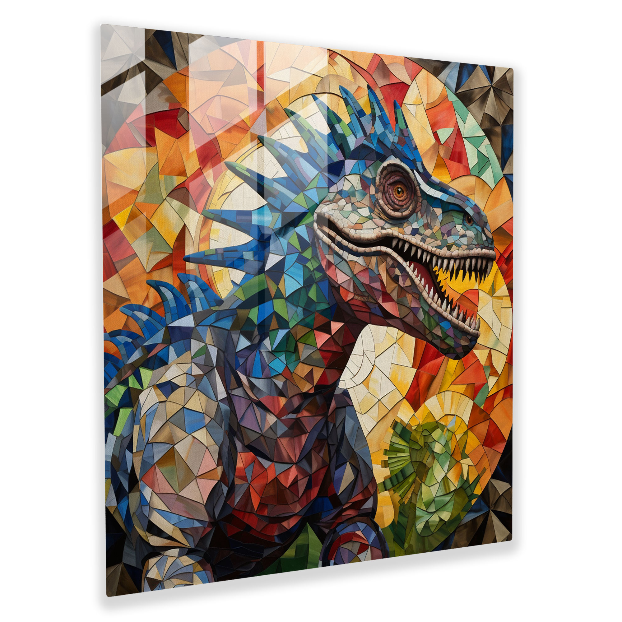 Geometrosaur Glass Print