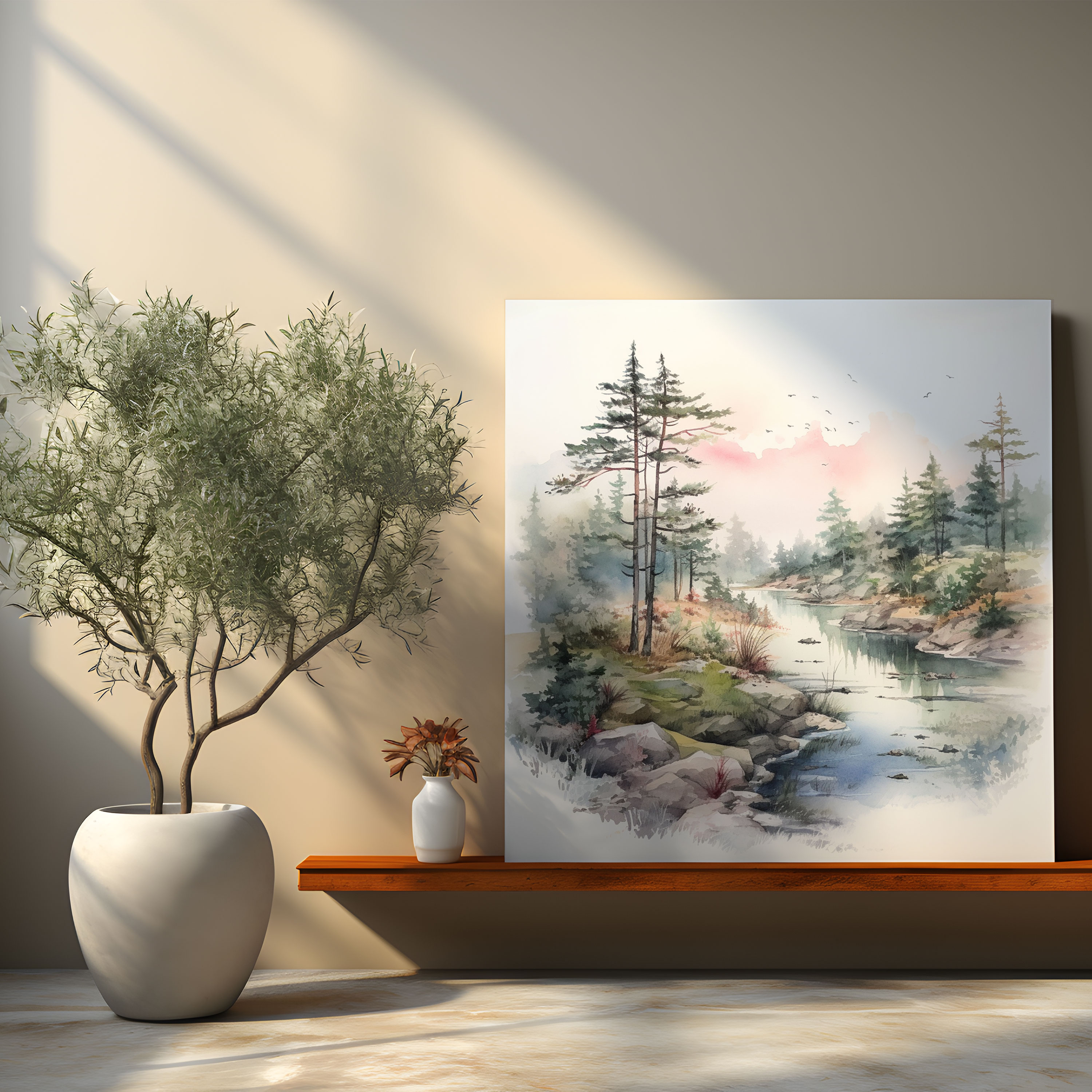 Dope Watercolor Landscape Canvas Print - Dope, Wall Art, Home Decoration, Canvas Wall Art