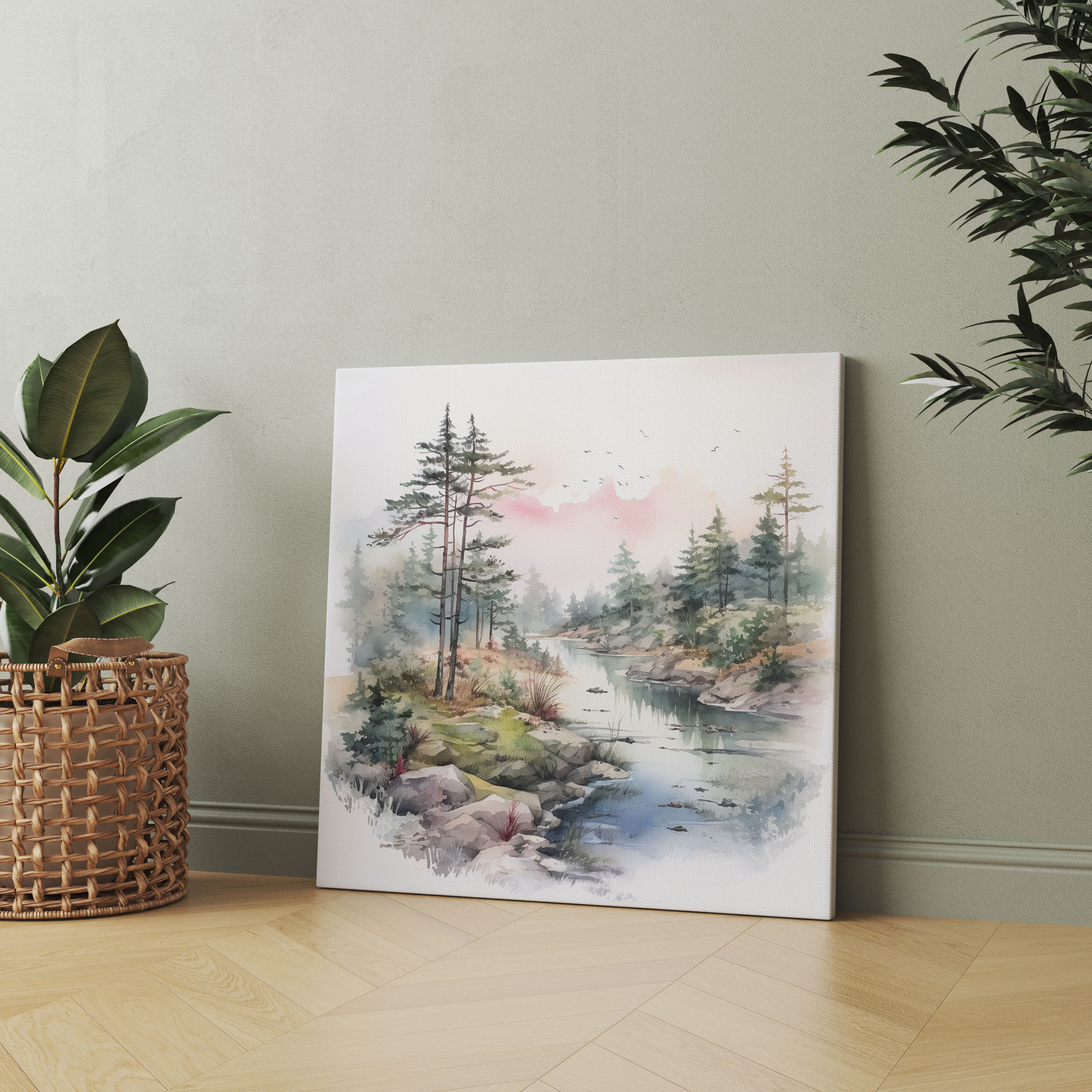 Dope Watercolor Landscape Canvas Print - Dope, Wall Art, Home Decoration, Canvas Wall Art