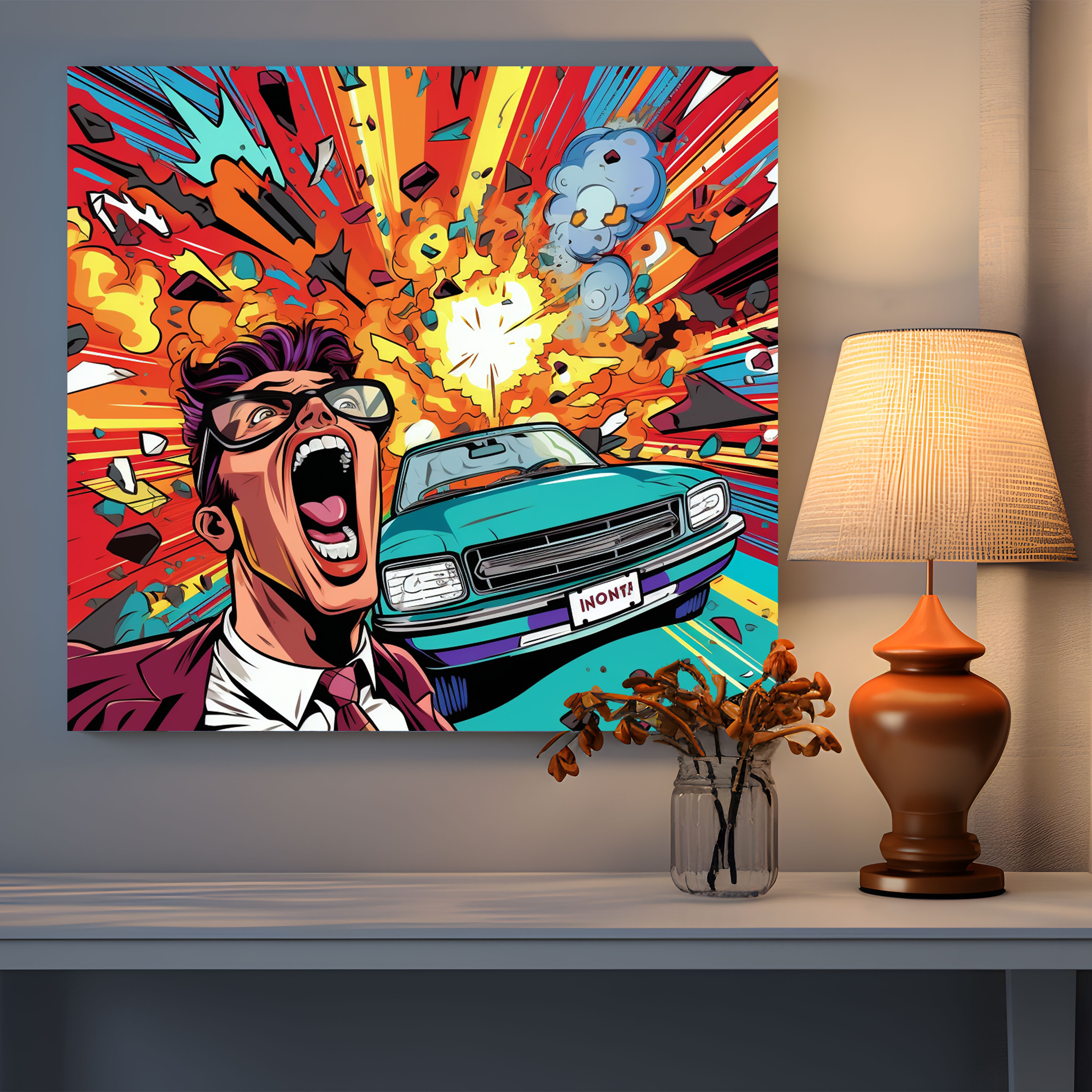 Dope Pop Art Canvas Print - Dope, Dynamic Action Scene, Wall Art, Dope