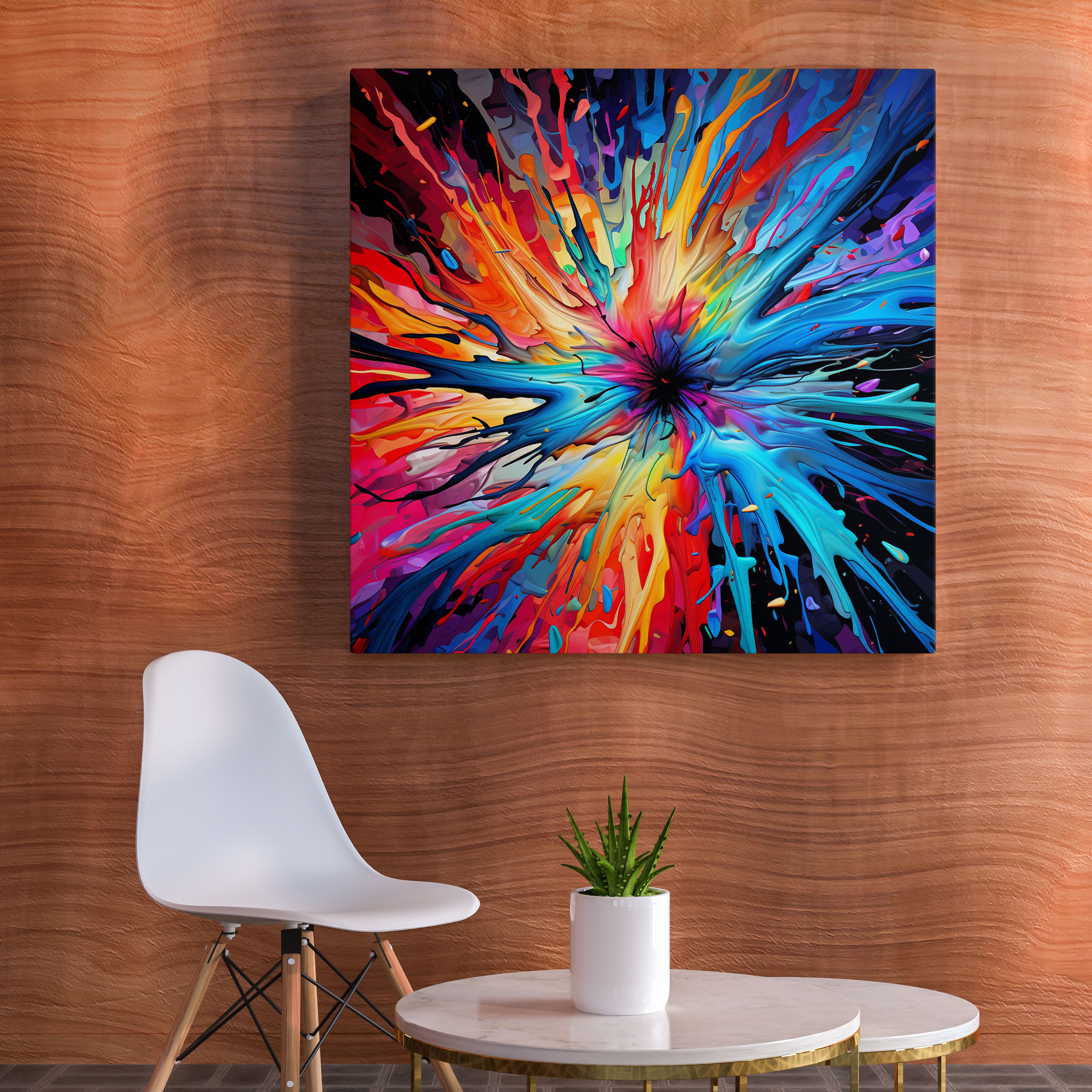 Dope Abstraktes Leinwandbild - Neonfarben Intrikates Muster
