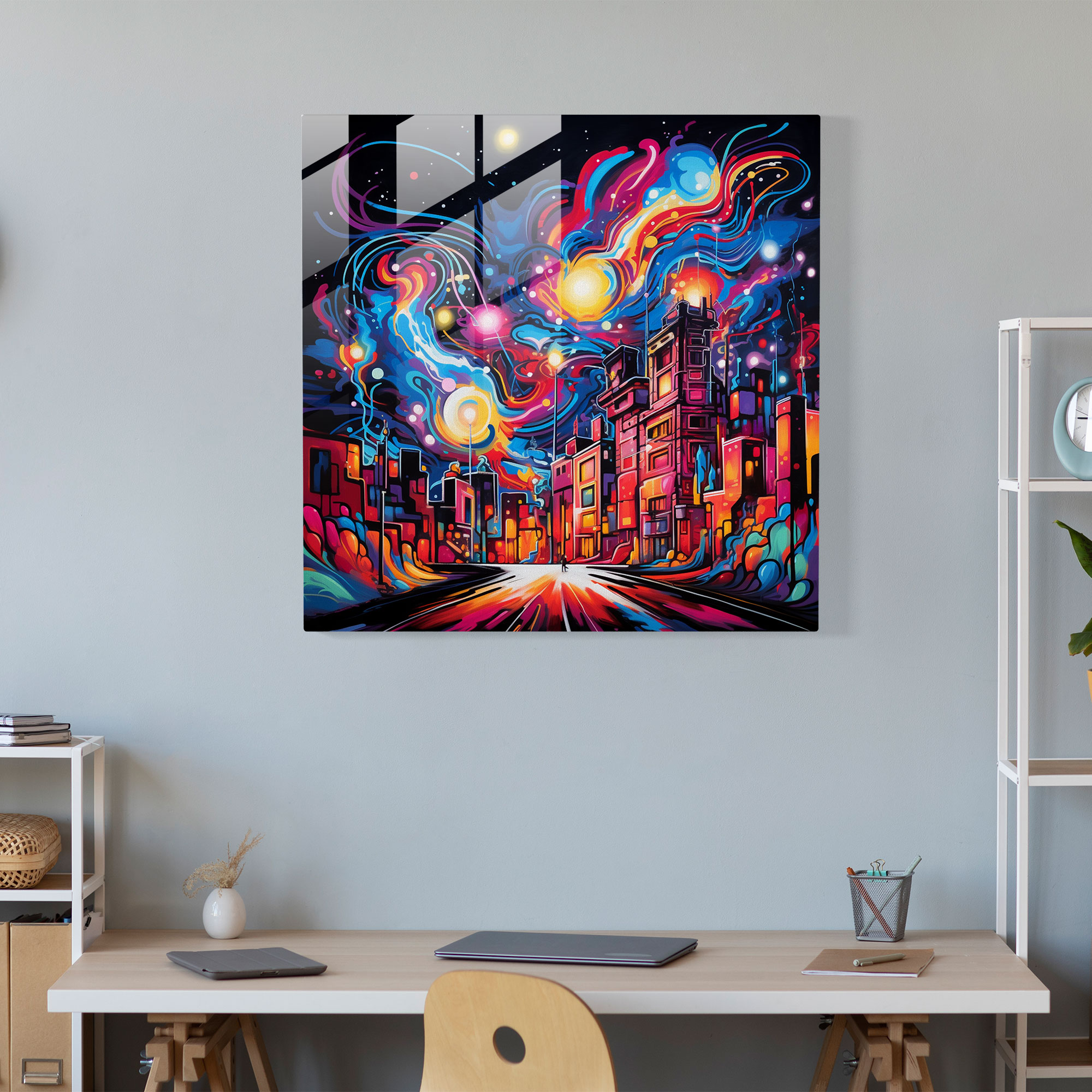 Dope Vibes Glass Print - Dope, Graffiti, Glass Wall Art, City Wall