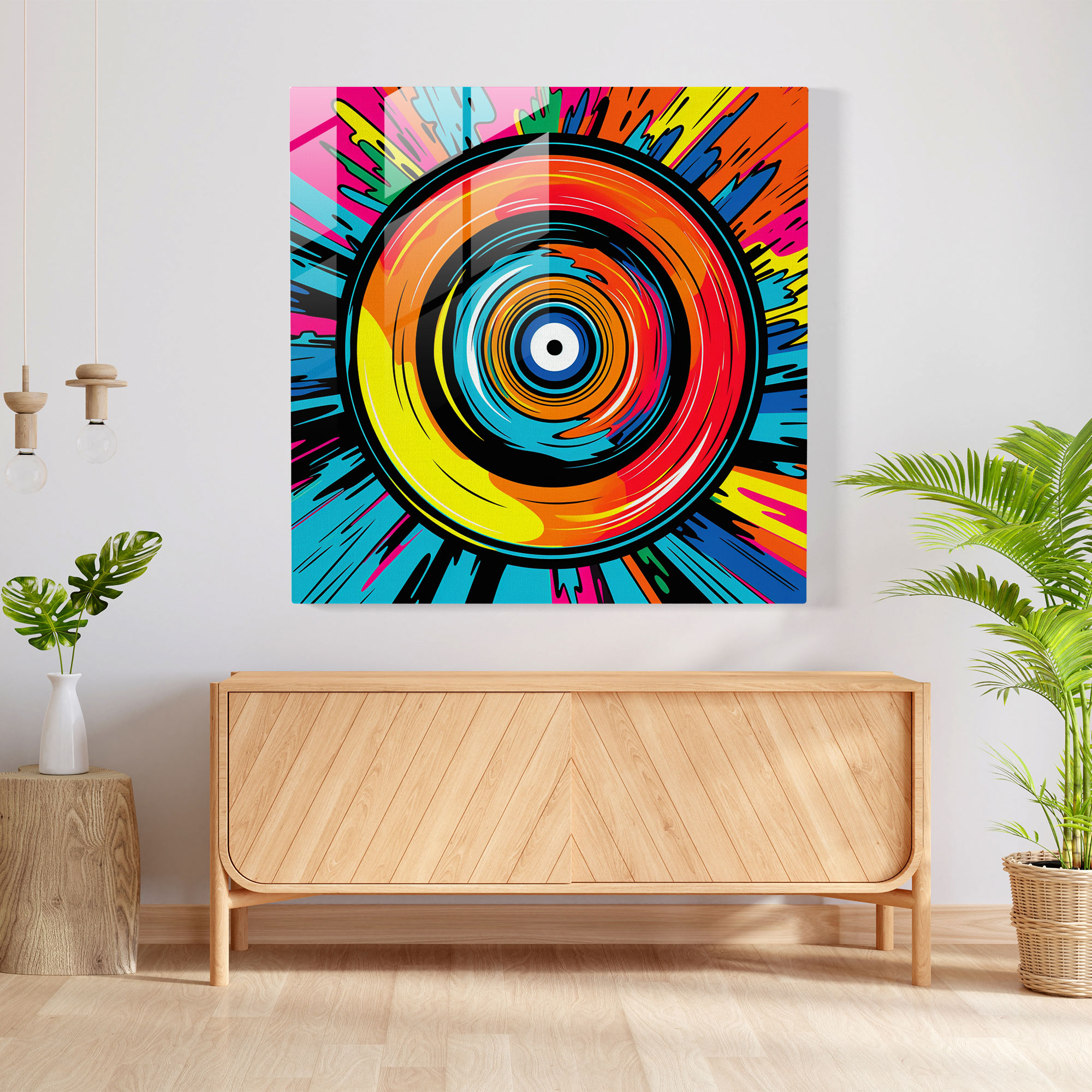 Dope Retro Vibes Glass Print - Dope, Pop Art, Home Decoration, Retro