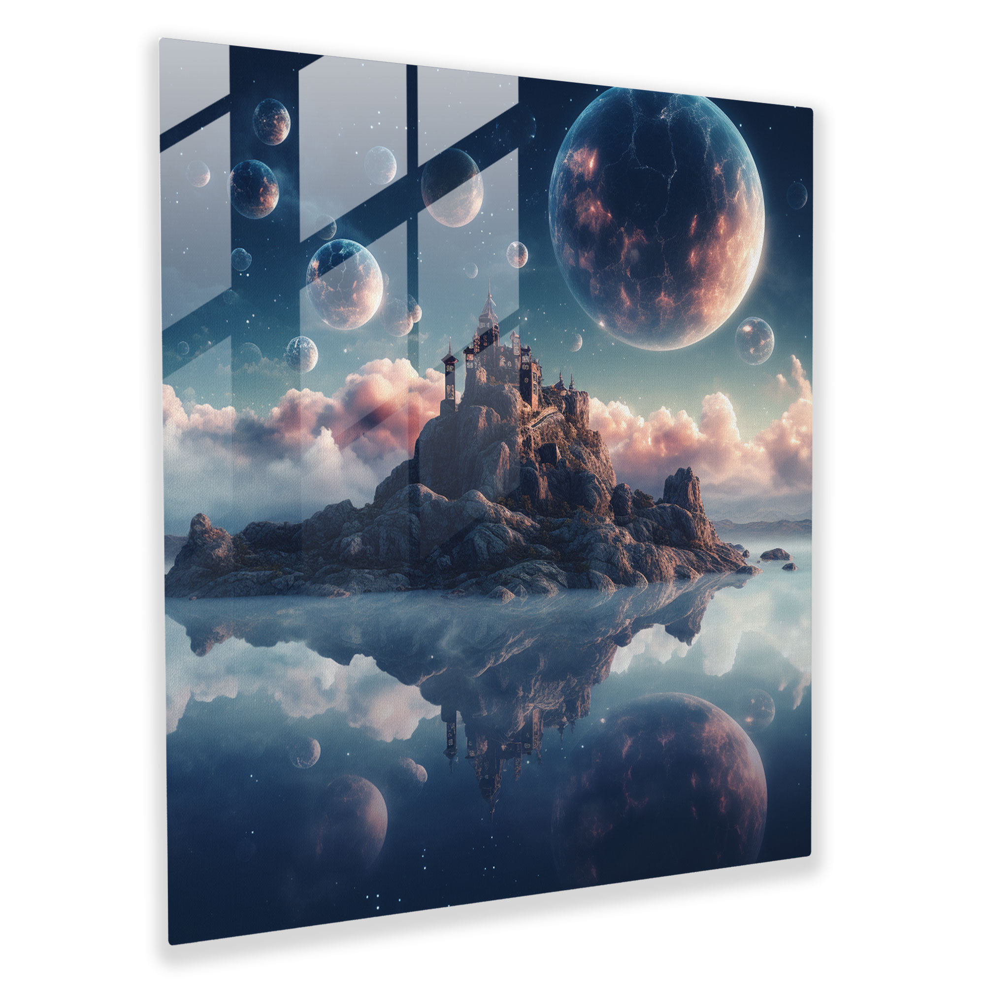Dope Celestial Islands Glass Print - Dope, Modern Art, Photo Manipulation, Dope
