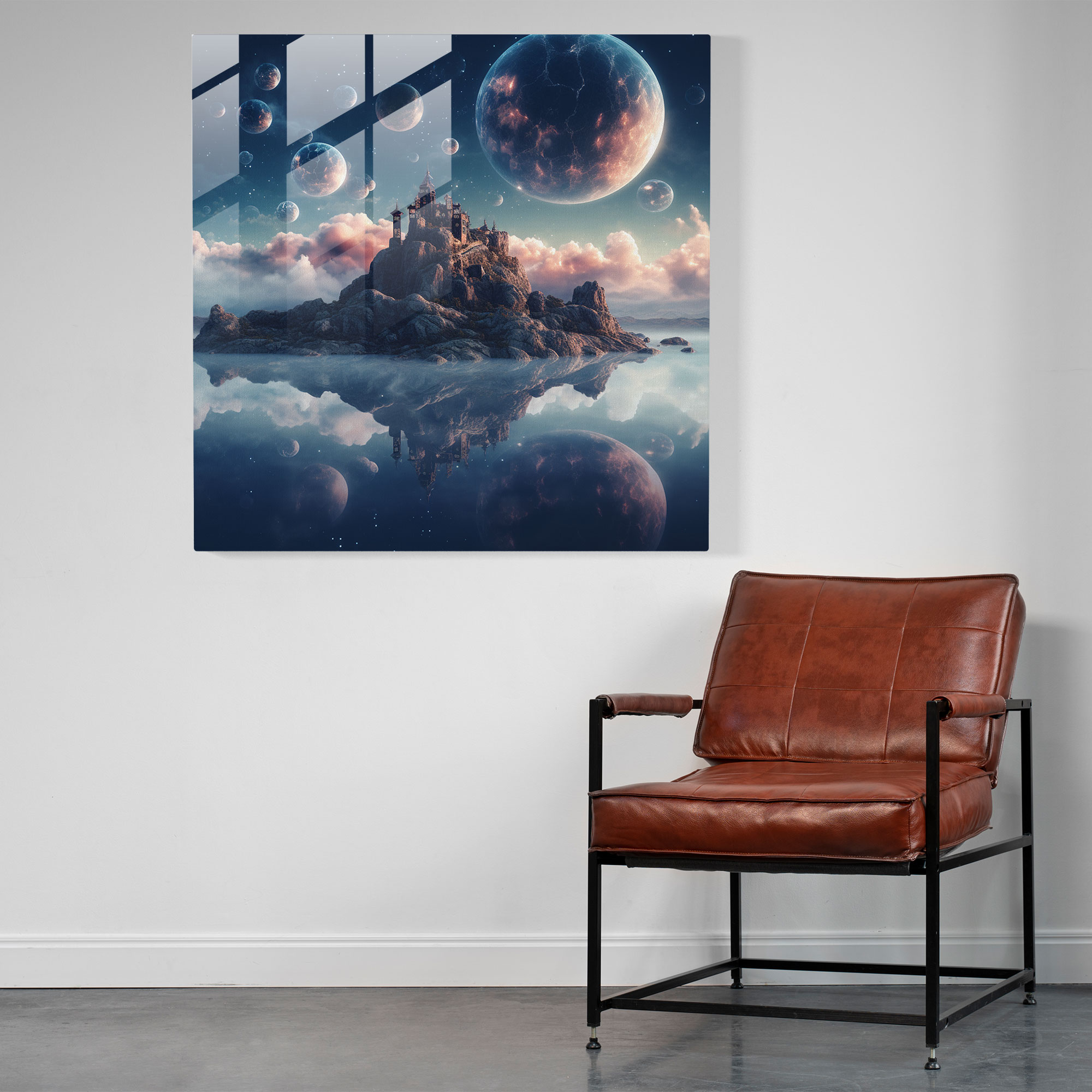 Dope Celestial Islands Glass Print - Dope, Modern Art, Photo Manipulation, Dope