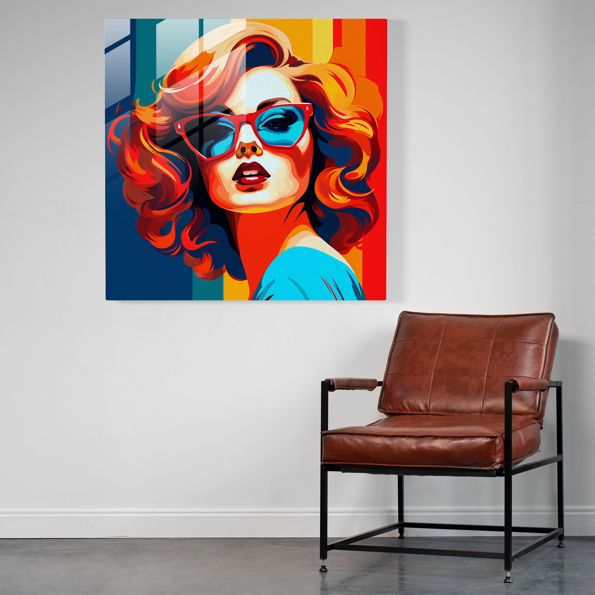 Dope Attitude Glass Print - Dope, Stylish Woman, Pop Art, Vibrant Colors