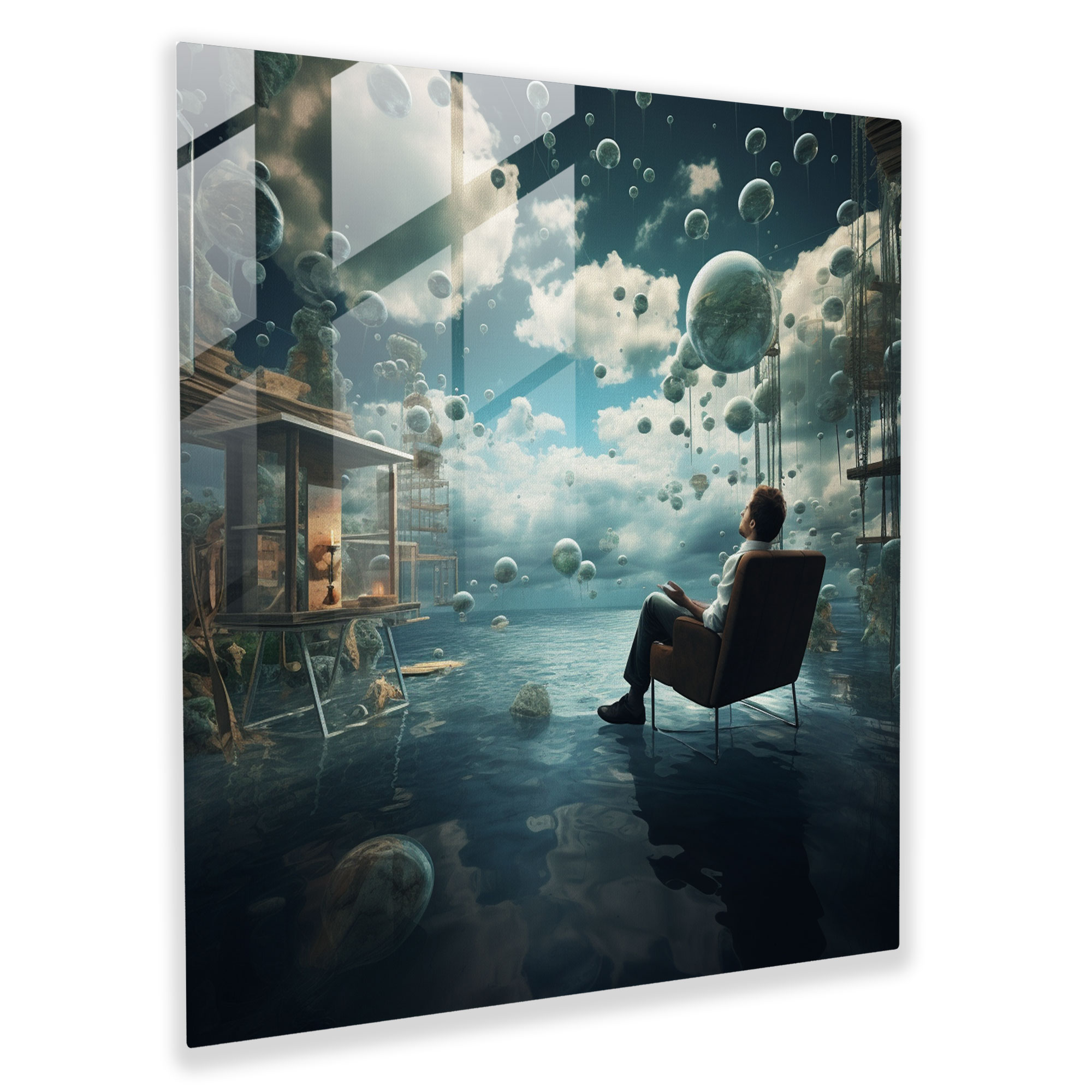 Dope Imagination Glass Print - Dope, Reality And Fantasy, Surreal Photo Manipulation, Distorted Perspectives