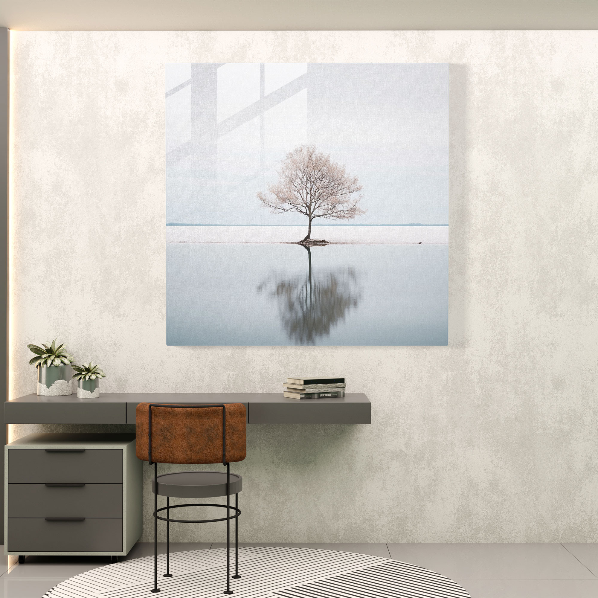 Dope Tranquility Glass Print - Dope, Minimalist Photography, Soothing Tones, Glass Art