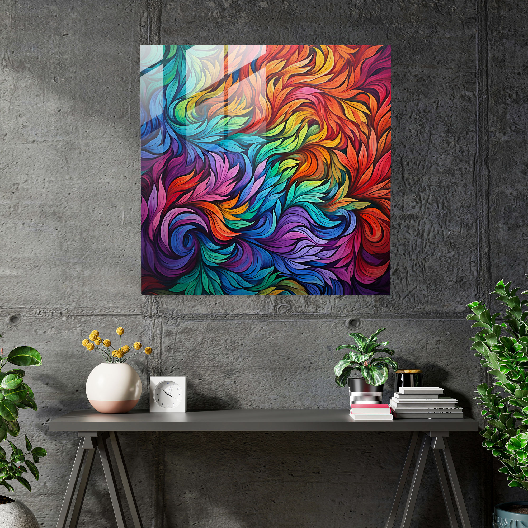 Dope Abstract Glass Print - Dope, Wall Decoration, Dope, Modern Art