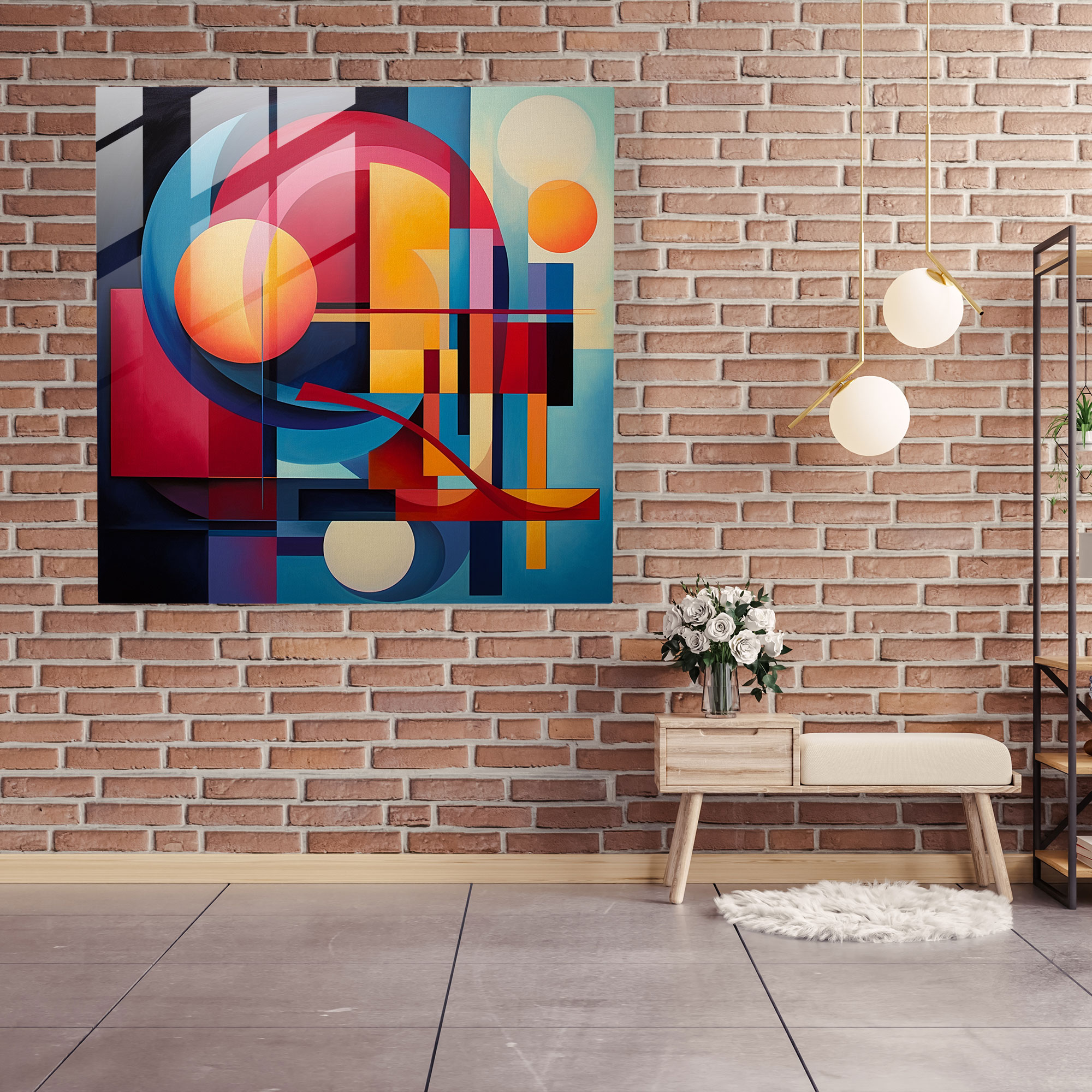 Dope Geometric Glass Print - Dope, Home Decoration, Wall Decoration, Glass Art