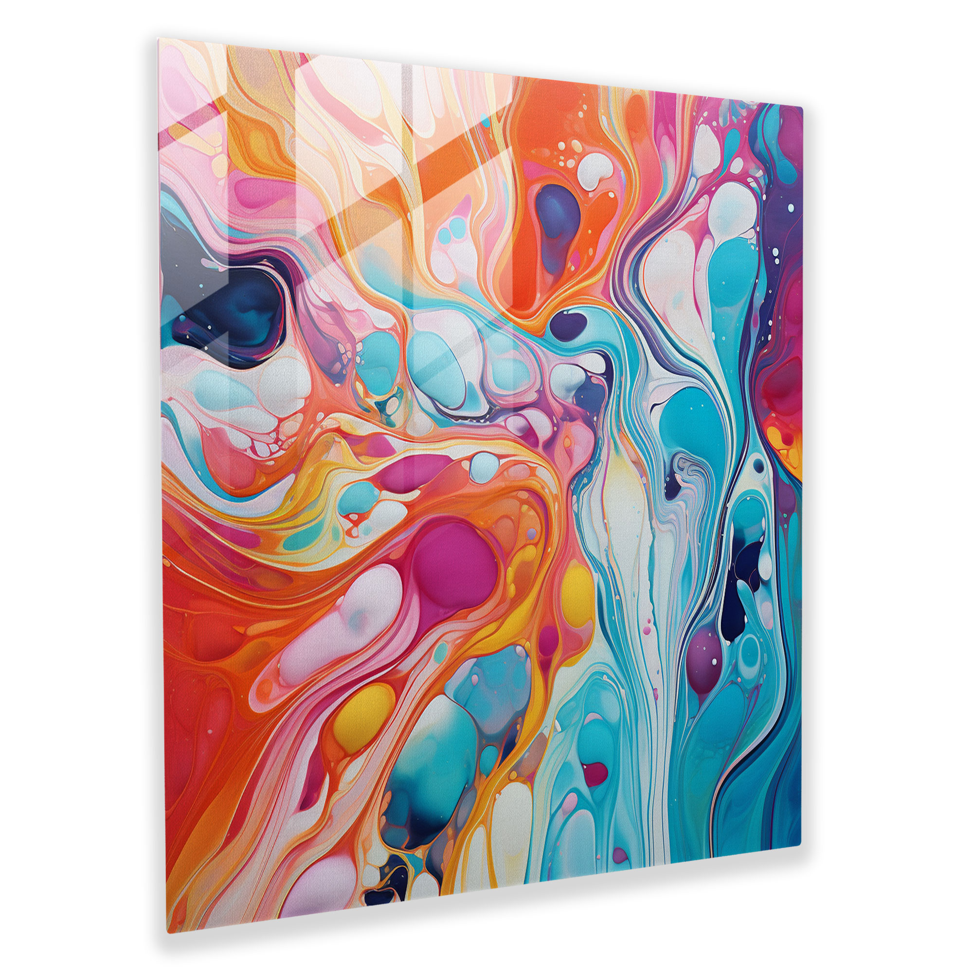 Dope Abstract Glass Print - Dope, Fluid Lines, Modern Art, Dope