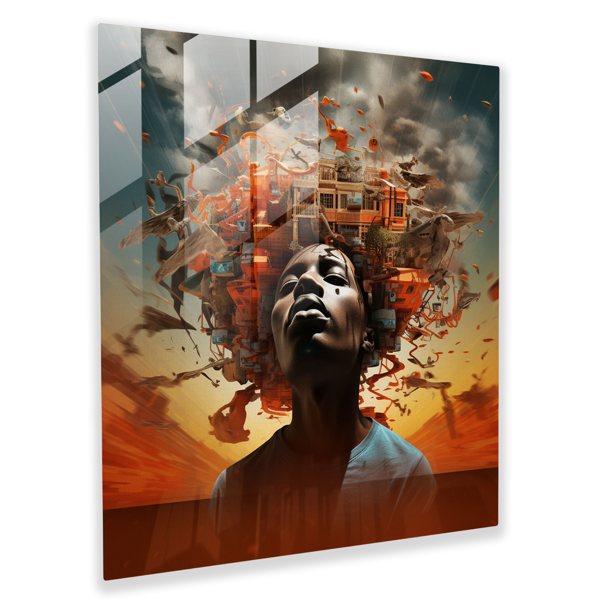 Dope Surreal Glass Print - Dope, Wall Decoration, Reality And Imagination, Glass Print