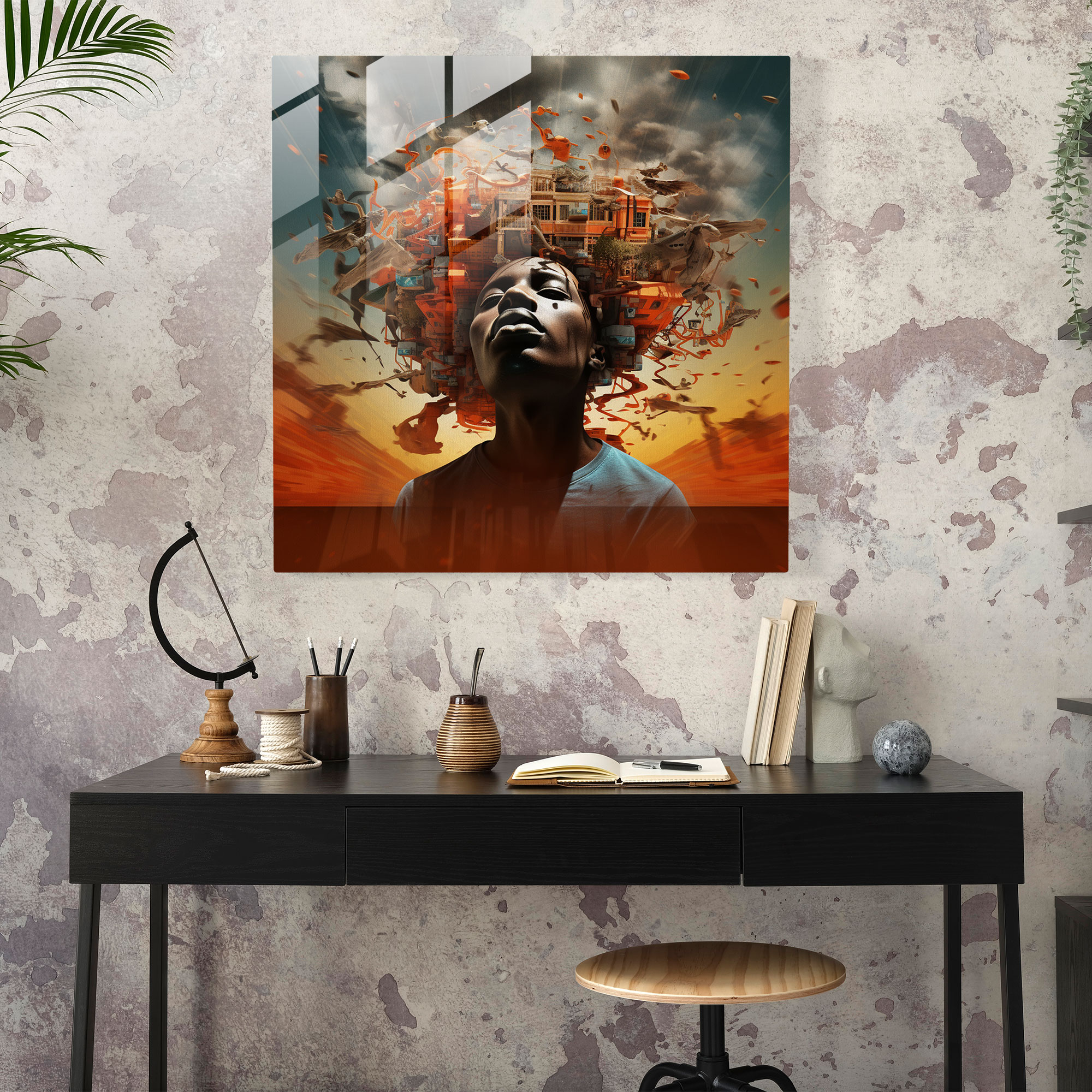 Dope Surreal Glass Print - Dope, Wall Decoration, Reality And Imagination, Glass Print