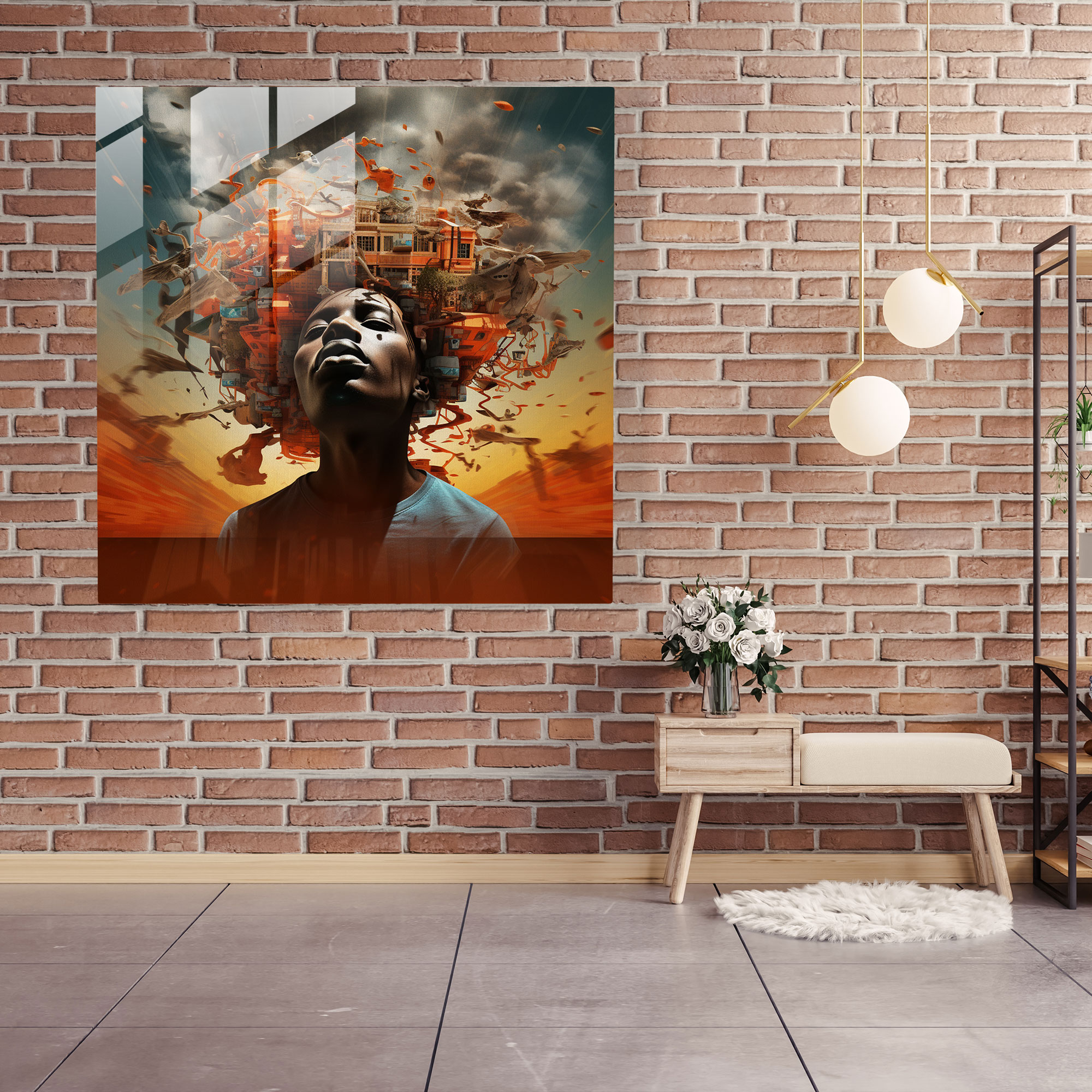 Dope Surreal Glass Print - Dope, Wall Decoration, Reality And Imagination, Glass Print