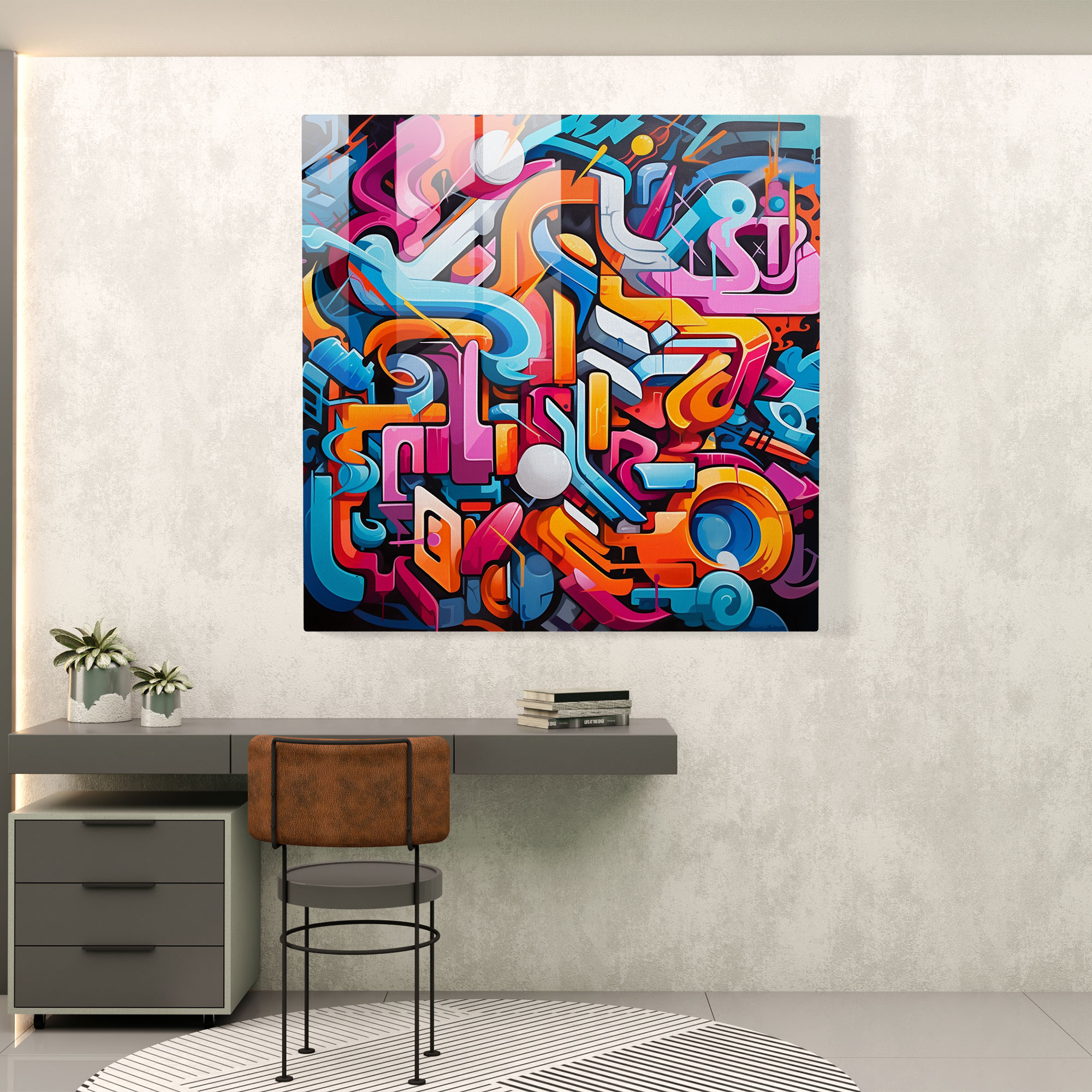 Dope Street Vibes - Graffiti Glasbild - Lebendig