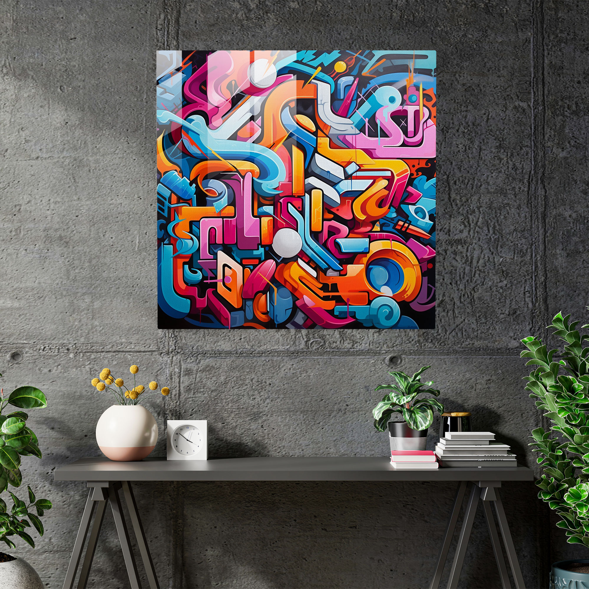 Dope Street Vibes - Graffiti Glasbild - Lebendig