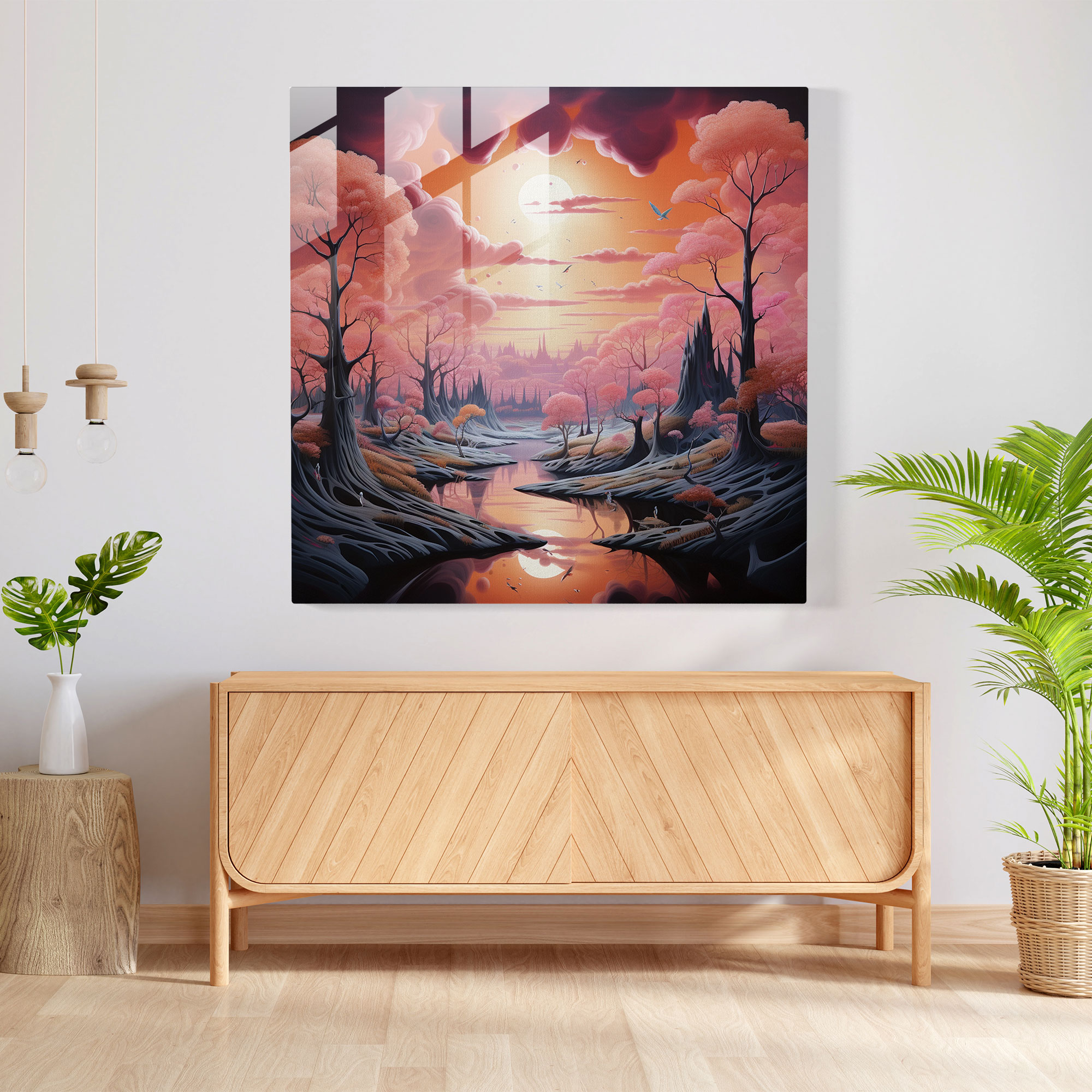 Dope Serenity Horizons - Surreal Glasbild - Transzendente Ruhe