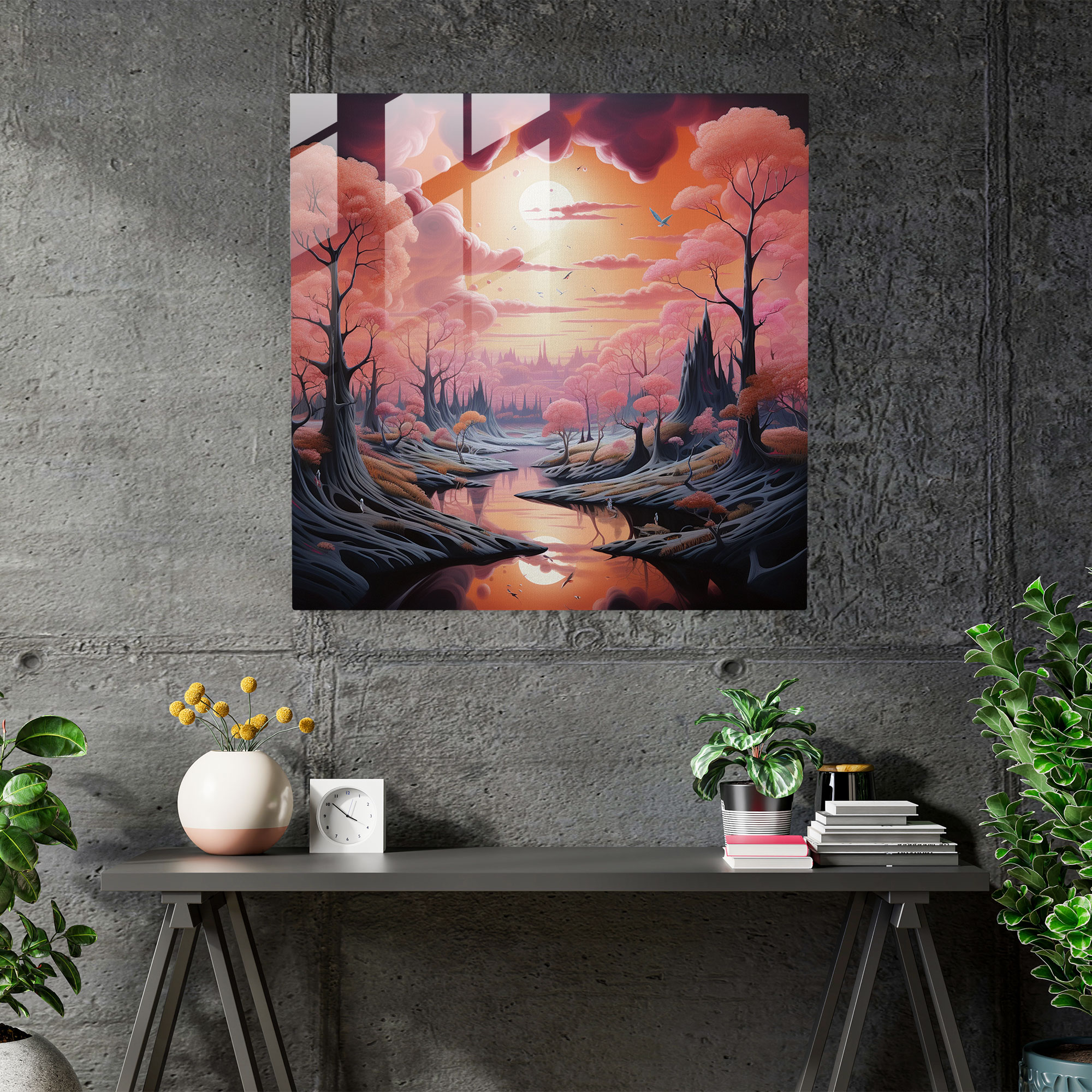 Dope Serenity Horizons - Surreal Glasbild - Transzendente Ruhe