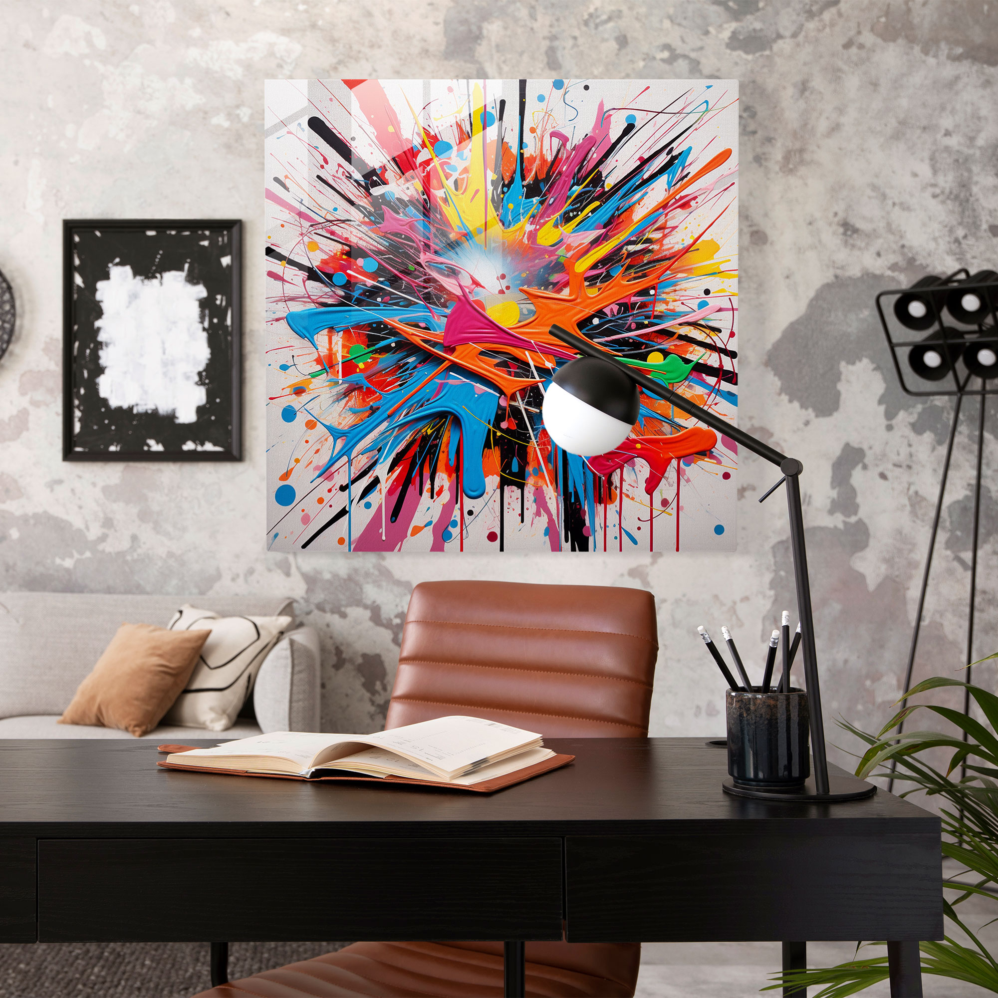 Dope Graffiti İlhamlı Cam Tablo - Modern Sanat Ev Dekorasyonu Duvar Dekorasyonu