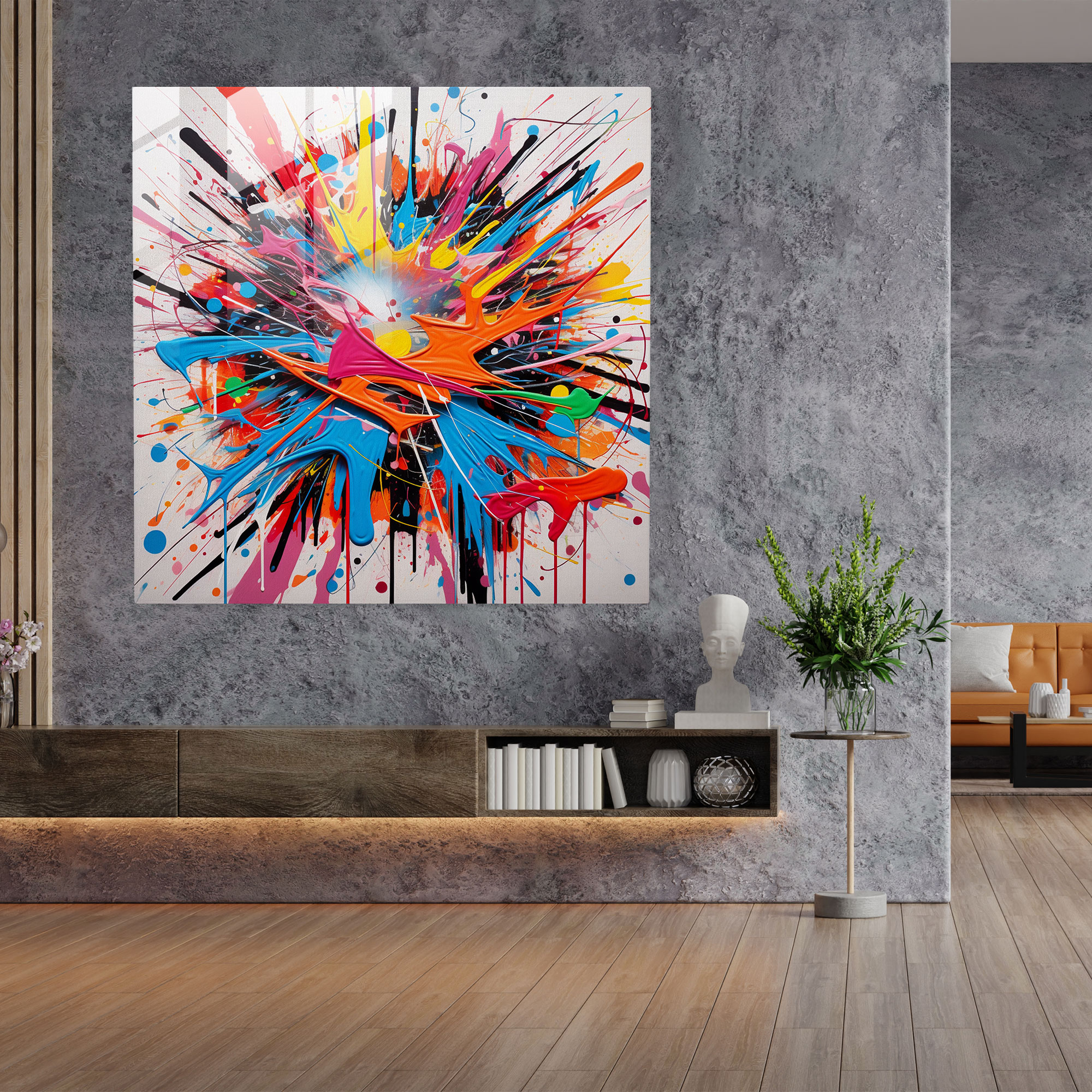 Dope Graffiti İlhamlı Cam Tablo - Modern Sanat Ev Dekorasyonu Duvar Dekorasyonu