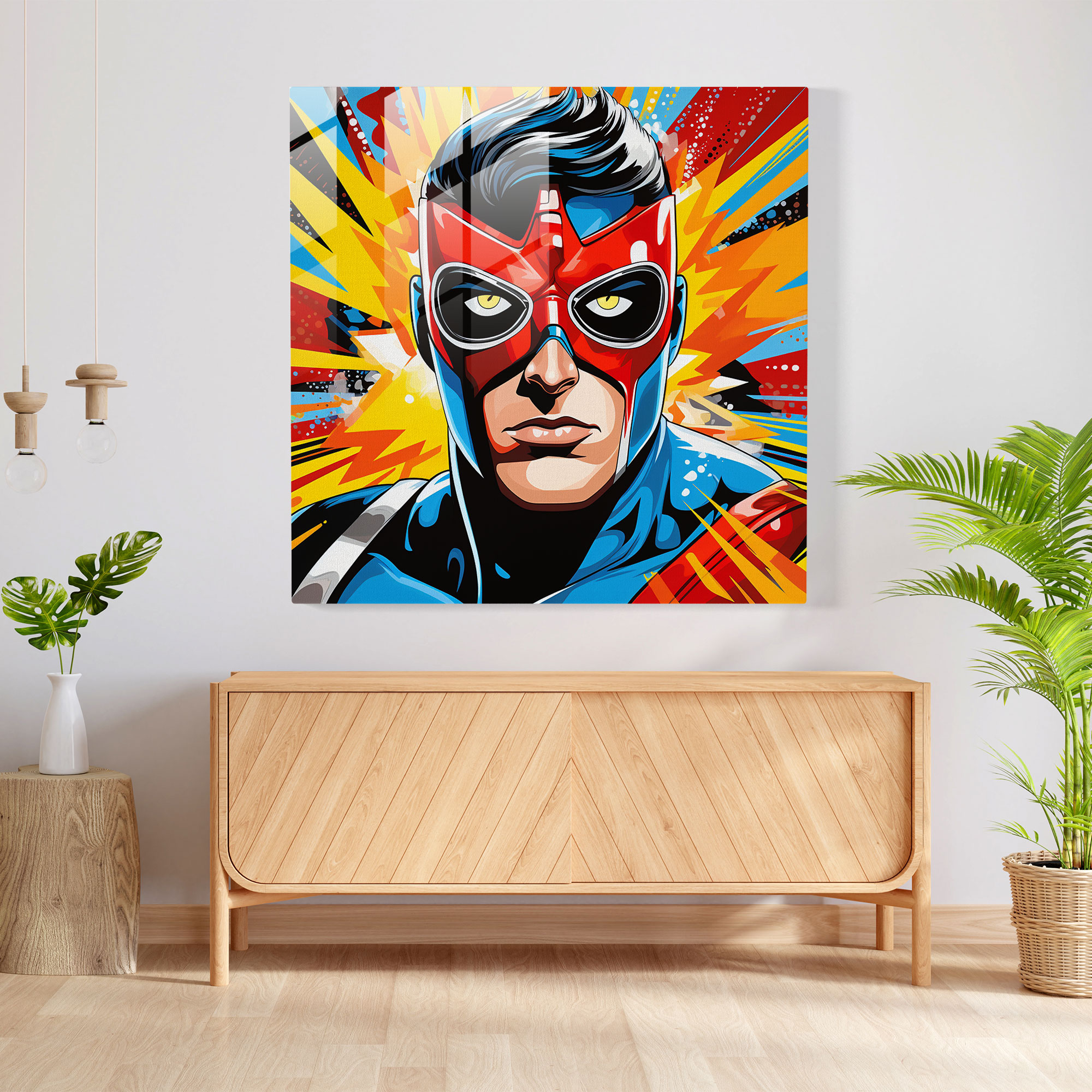 Dope Retro Pop Art Glasbild - Superhelden Pop Art