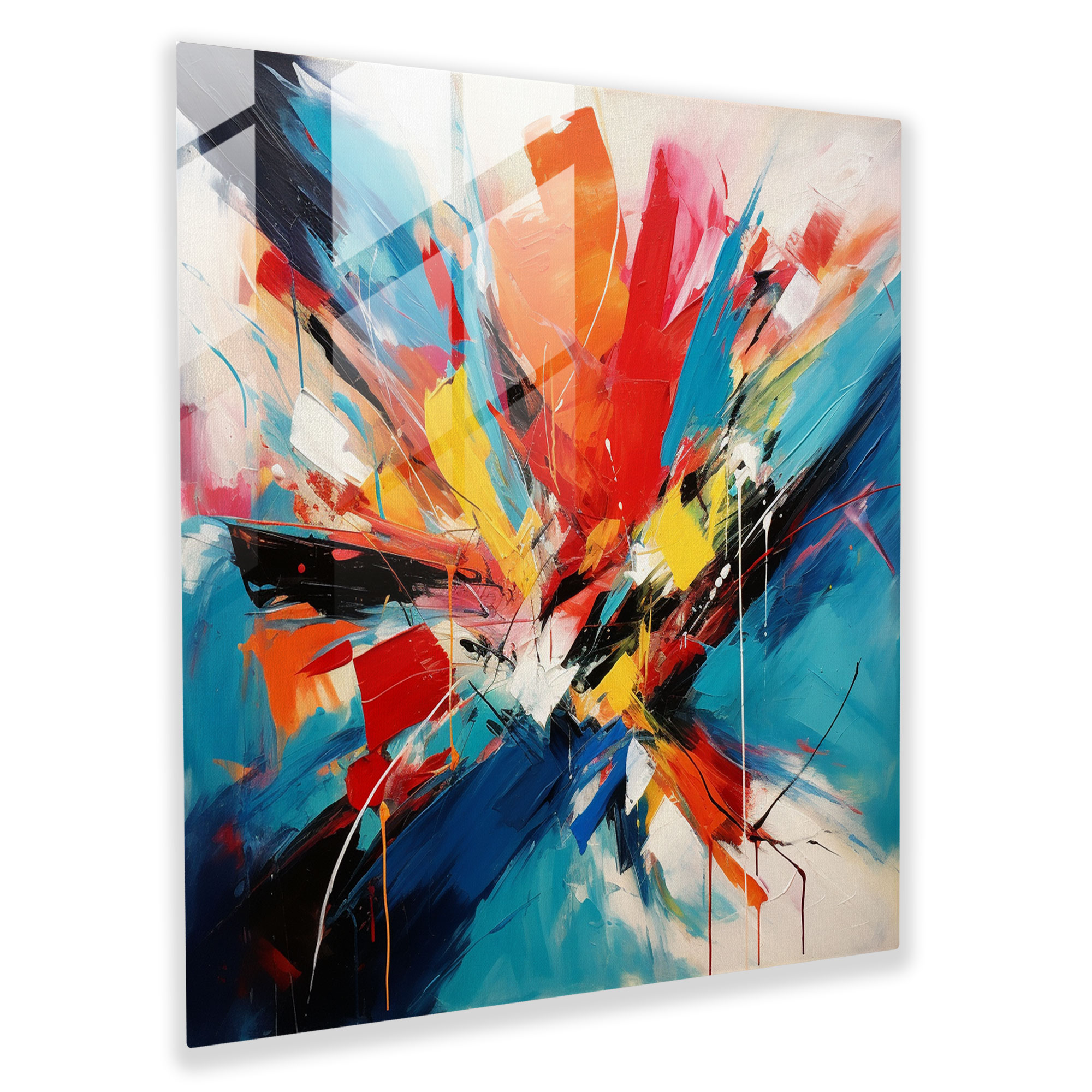 Dope Abstract Chaos Glass Print - Dope, Expressionism, Dope, Glass Print