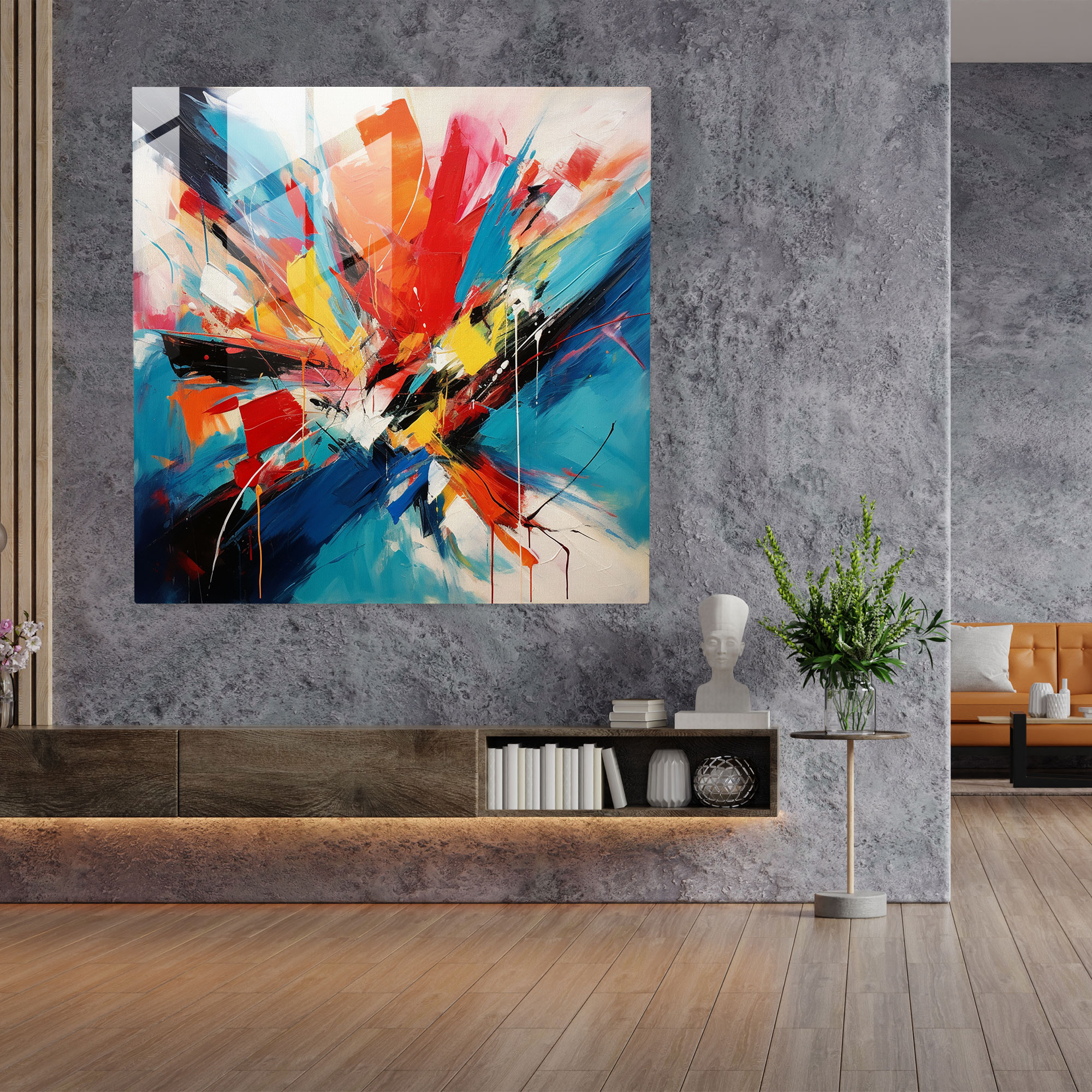 Dope Abstract Chaos Glass Print - Dope, Expressionism, Dope, Glass Print