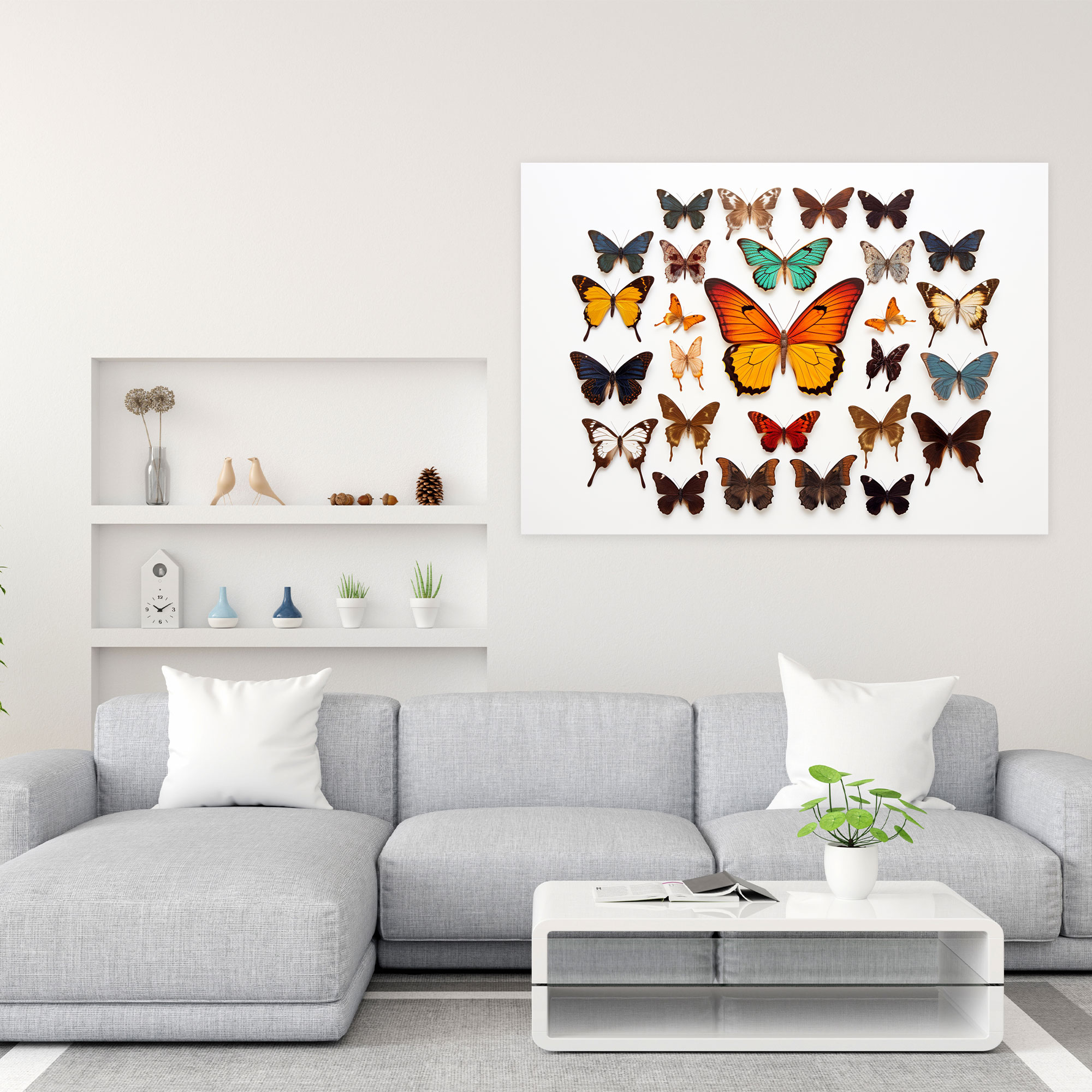 Dried Butterflies Photorealistic Collection Canvas Wall Art - Dried Butterflies, Home Decoration, Canvas, Dried Butterflies Photorealistic Collection