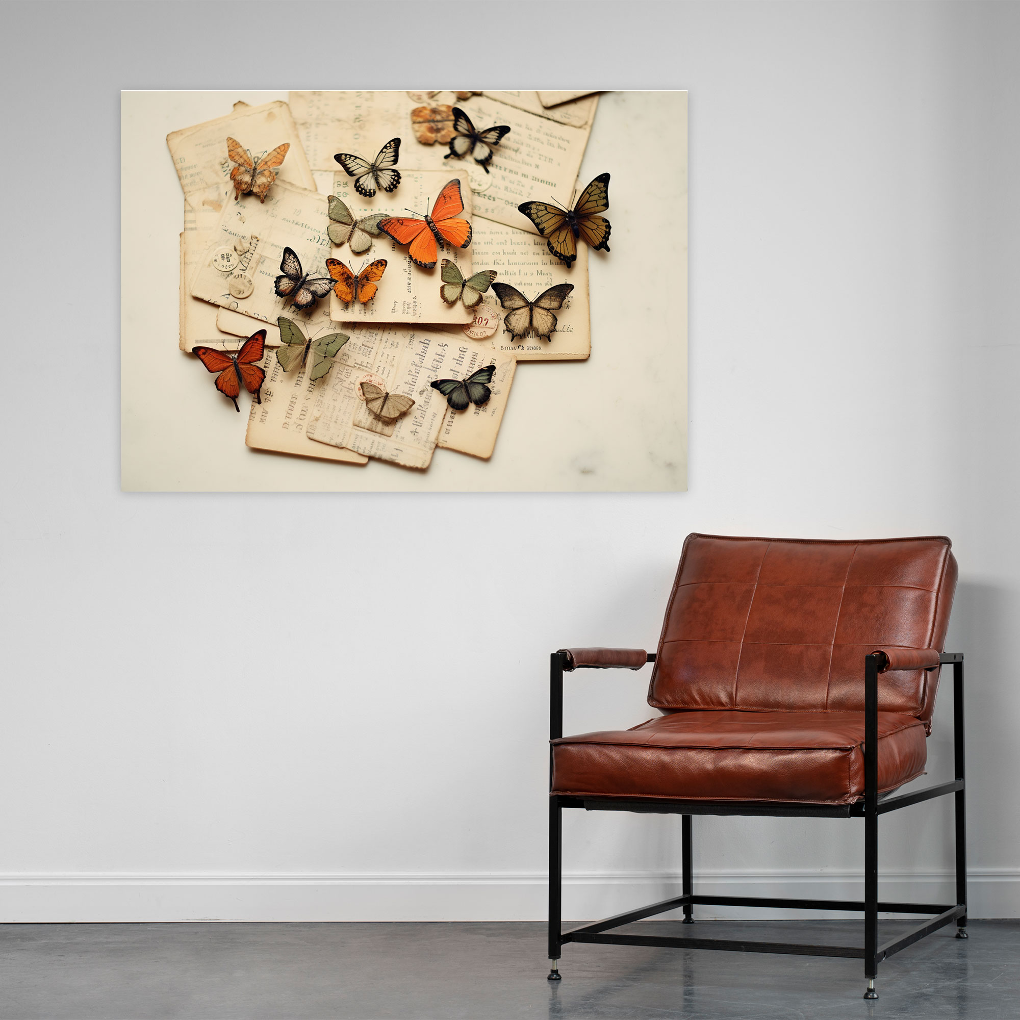 Dried Butterflies Photorealistic Collection Vintage Canvas Print - Dried Butterflies, Dried Butterflies Photorealistic Collection, Wall Art, Canvas