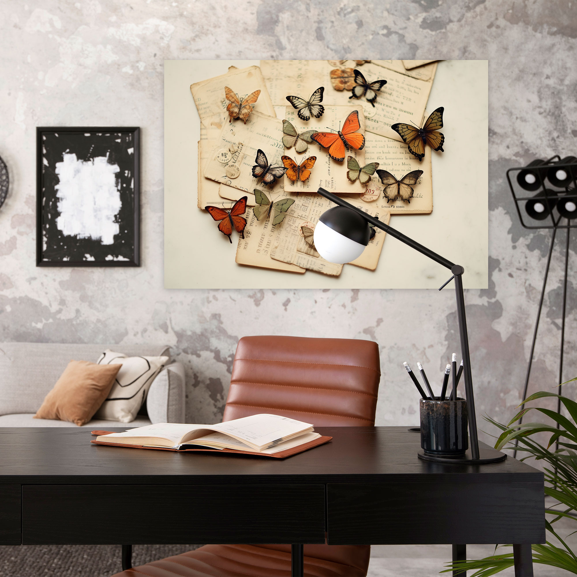 Dried Butterflies Photorealistic Collection Vintage Canvas Print - Dried Butterflies, Dried Butterflies Photorealistic Collection, Wall Art, Canvas