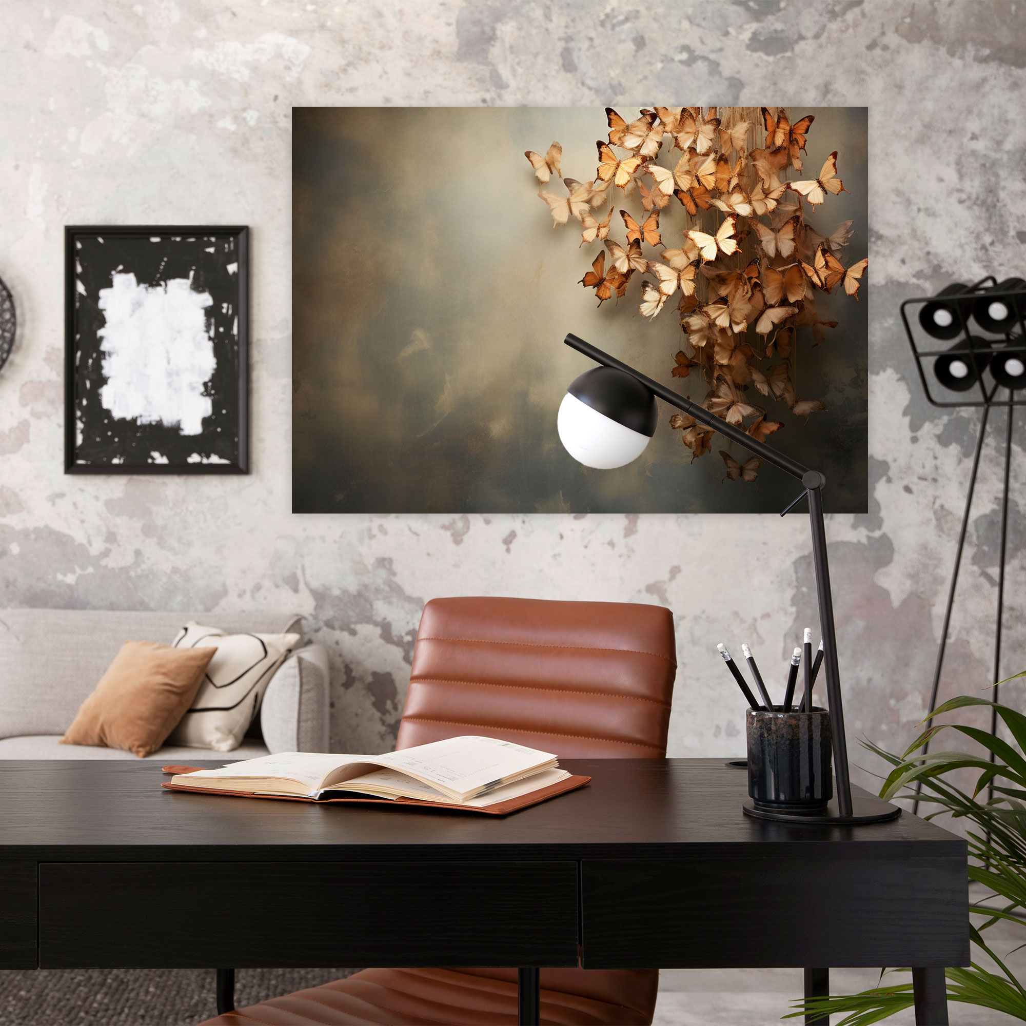 Dried Butterflies Photorealistic Collection Flight Canvas Print - Dried Butterflies, Wall Decoration, Wall Art, Canvas