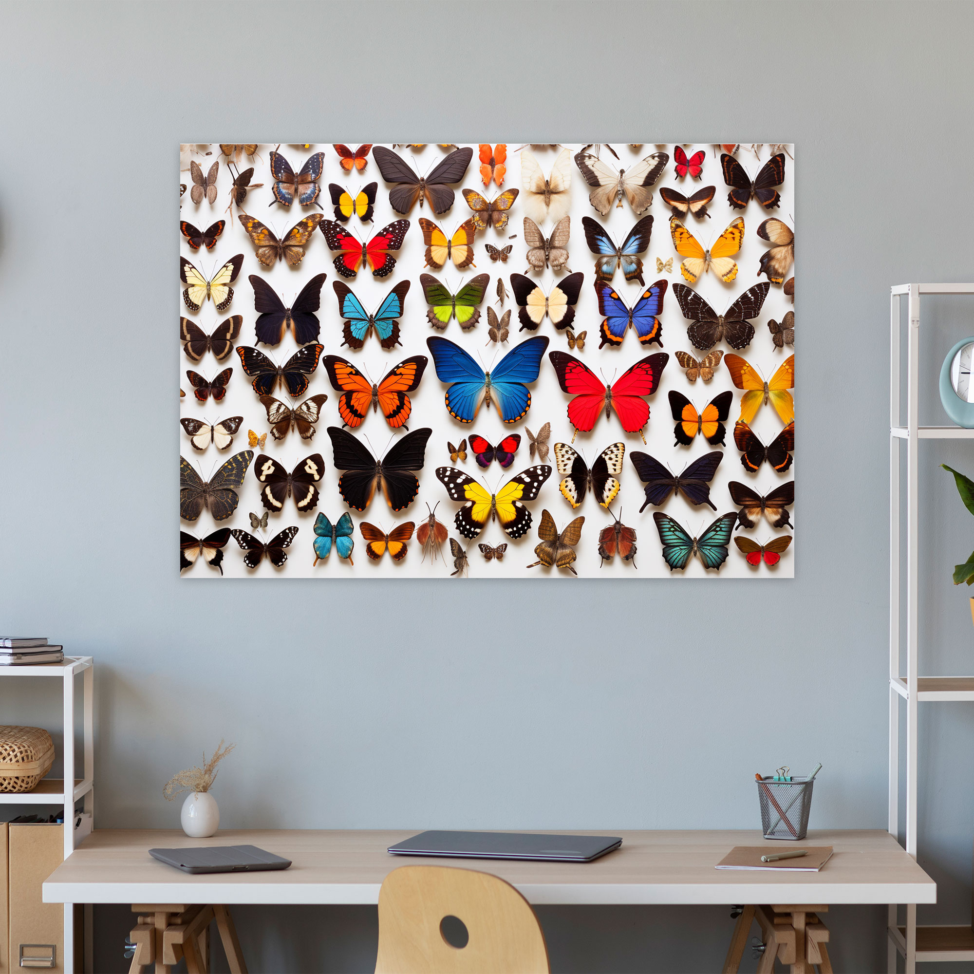 Dried Butterflies Photorealistic Collection Wall Art - Dried Butterflies, Butterfly Decor, Nature-Inspired Art, Home Decoration