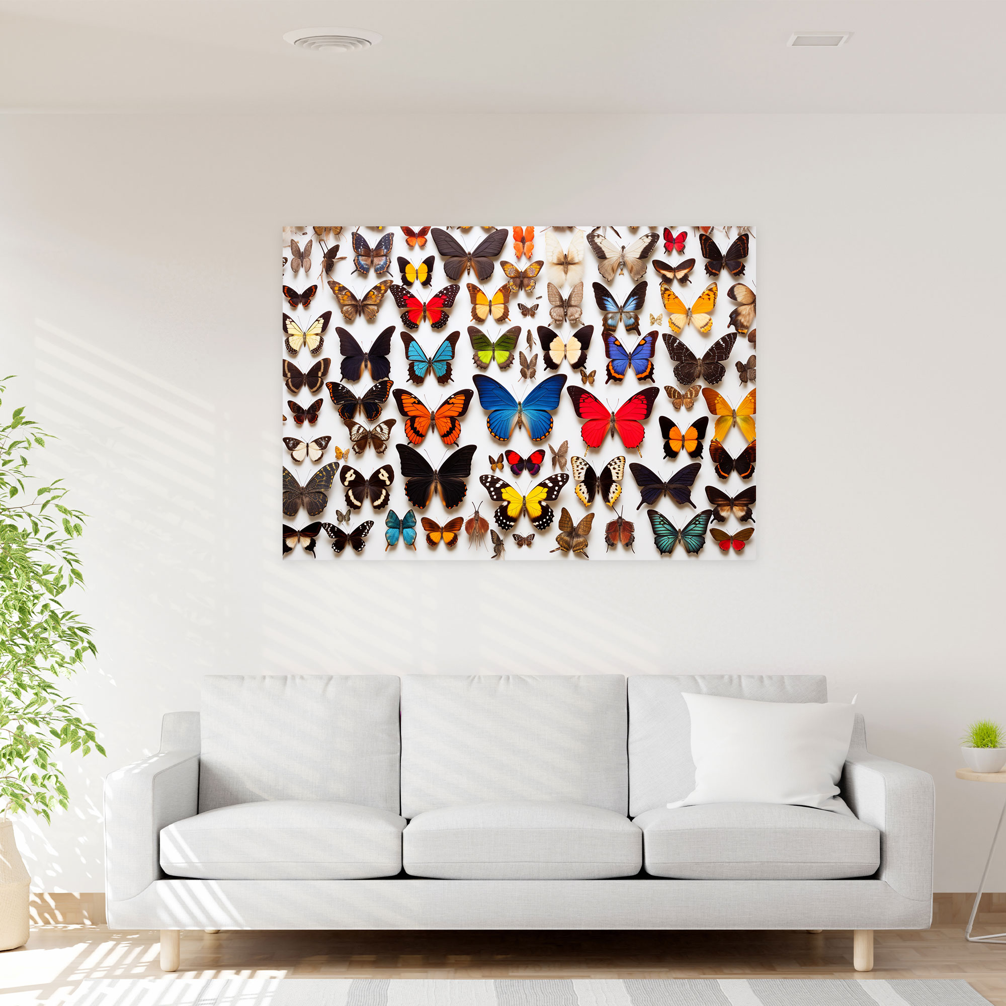 Dried Butterflies Photorealistic Collection Wall Art - Dried Butterflies, Butterfly Decor, Nature-Inspired Art, Home Decoration