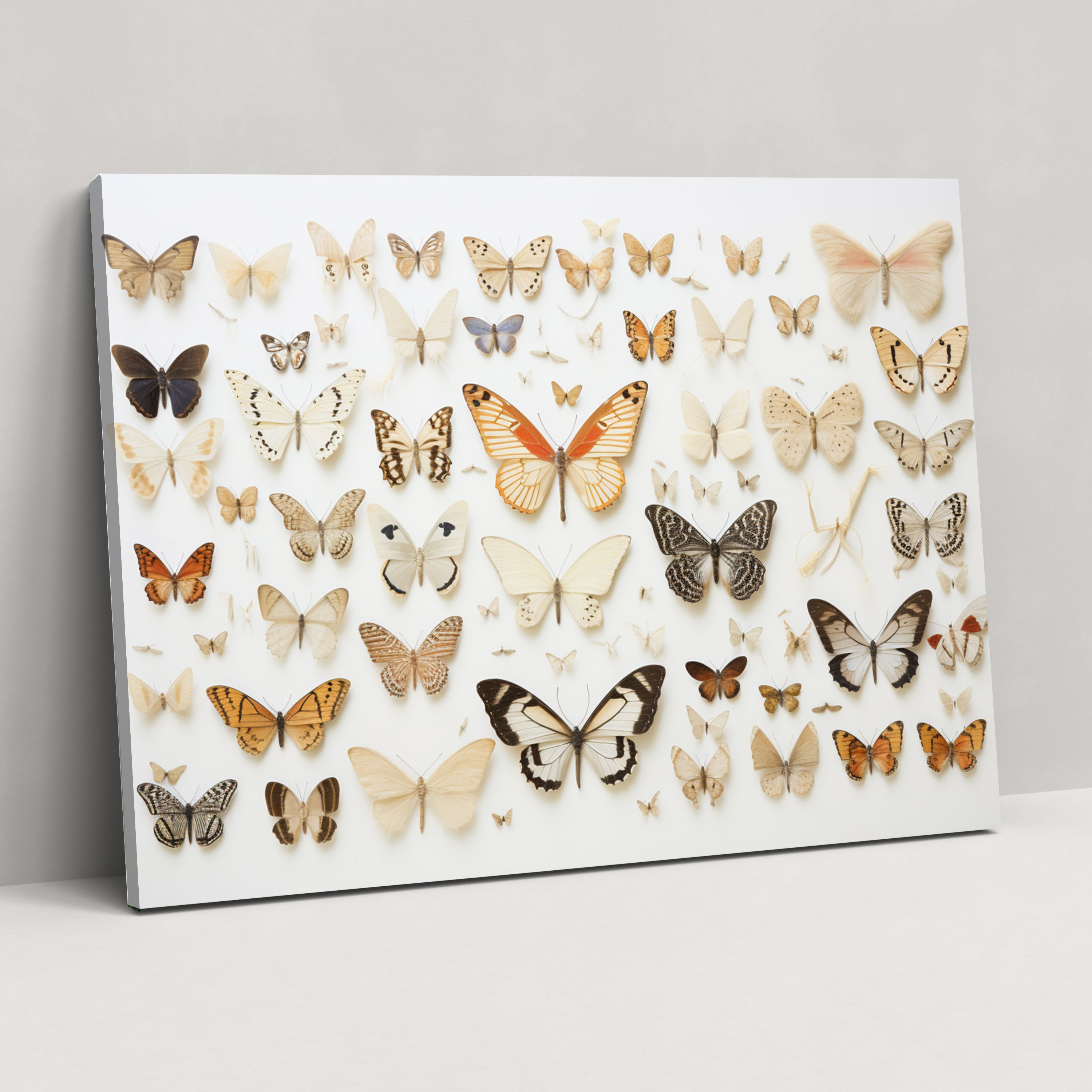 Dried Butterflies Photorealistic Collection Canvas Wall Decoration - Dried Butterflies, Butterfly Wall Art, Wall Art, Wall Decoration