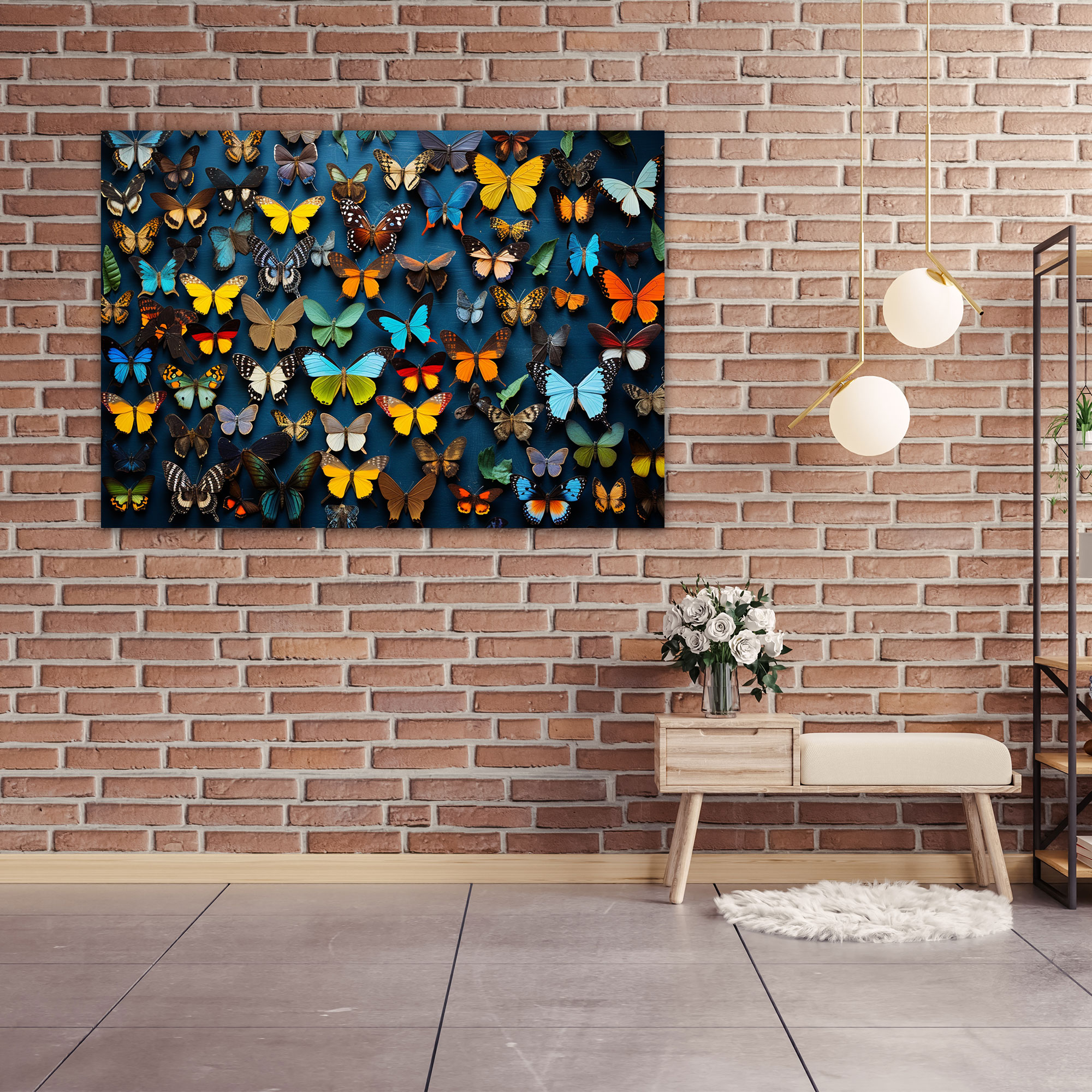 Dried Butterflies Photorealistic Collection Canvas Decor - Dried Butterflies, Dried Butterflies Photorealistic Collection, Wall Decoration, Nature-Inspired Decor
