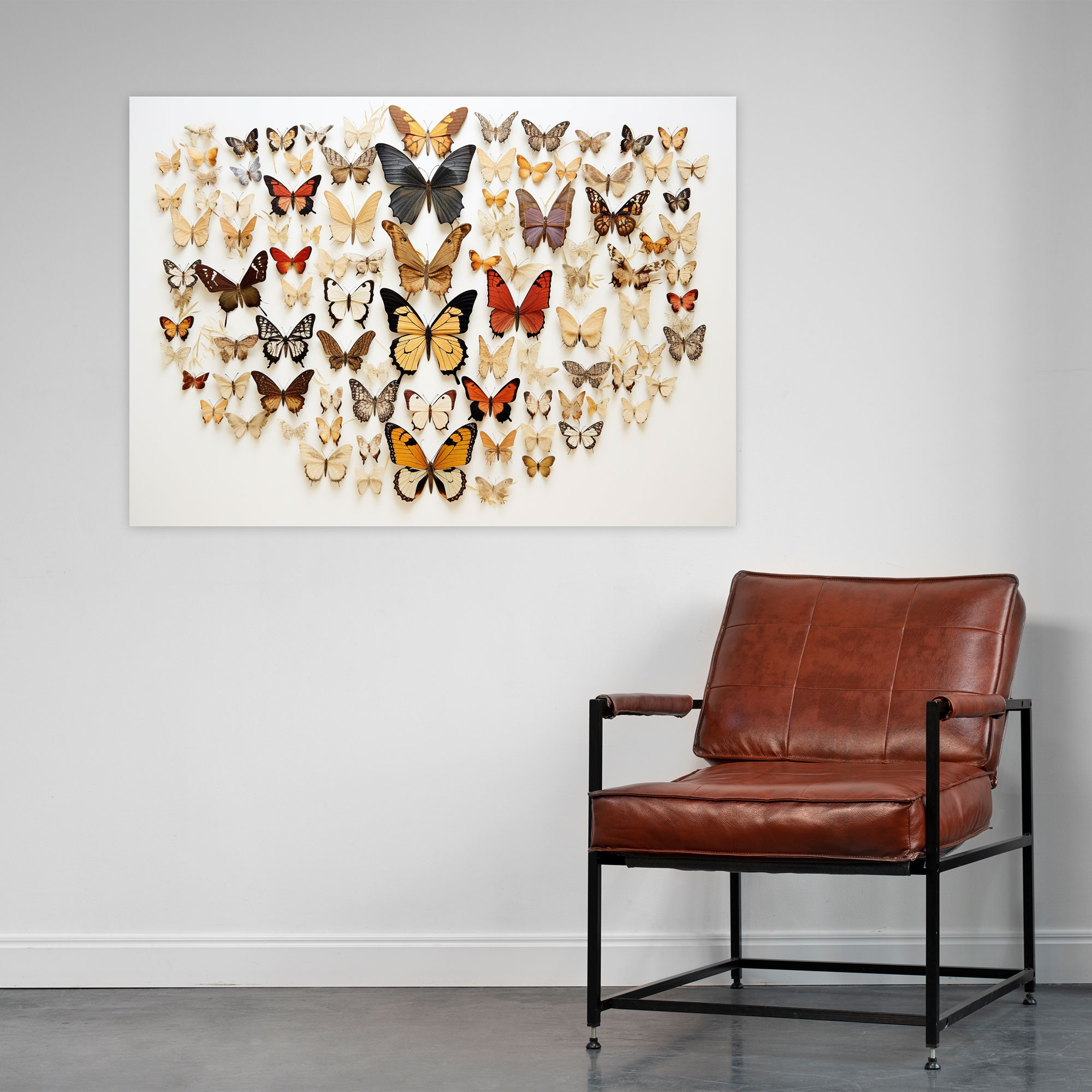 Dried Butterflies Photorealistic Collection Canvas Wall Art - Dried Butterflies, Intricate Wall Art, Nature-Inspired Art, Wall Art