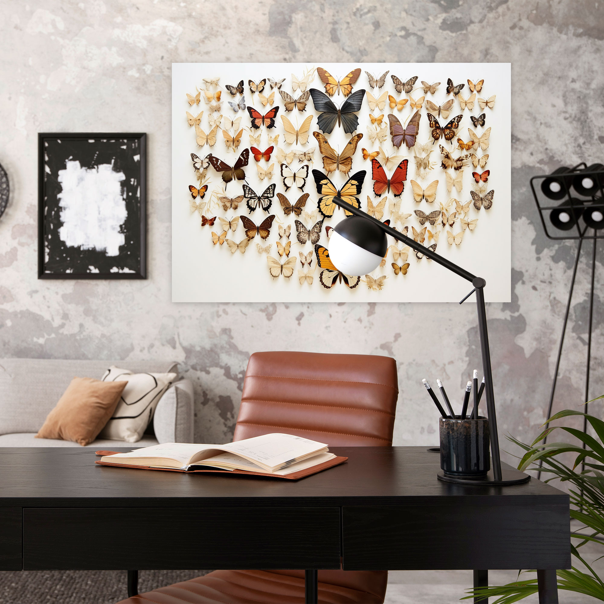 Dried Butterflies Photorealistic Collection Canvas Wall Art - Dried Butterflies, Intricate Wall Art, Nature-Inspired Art, Wall Art